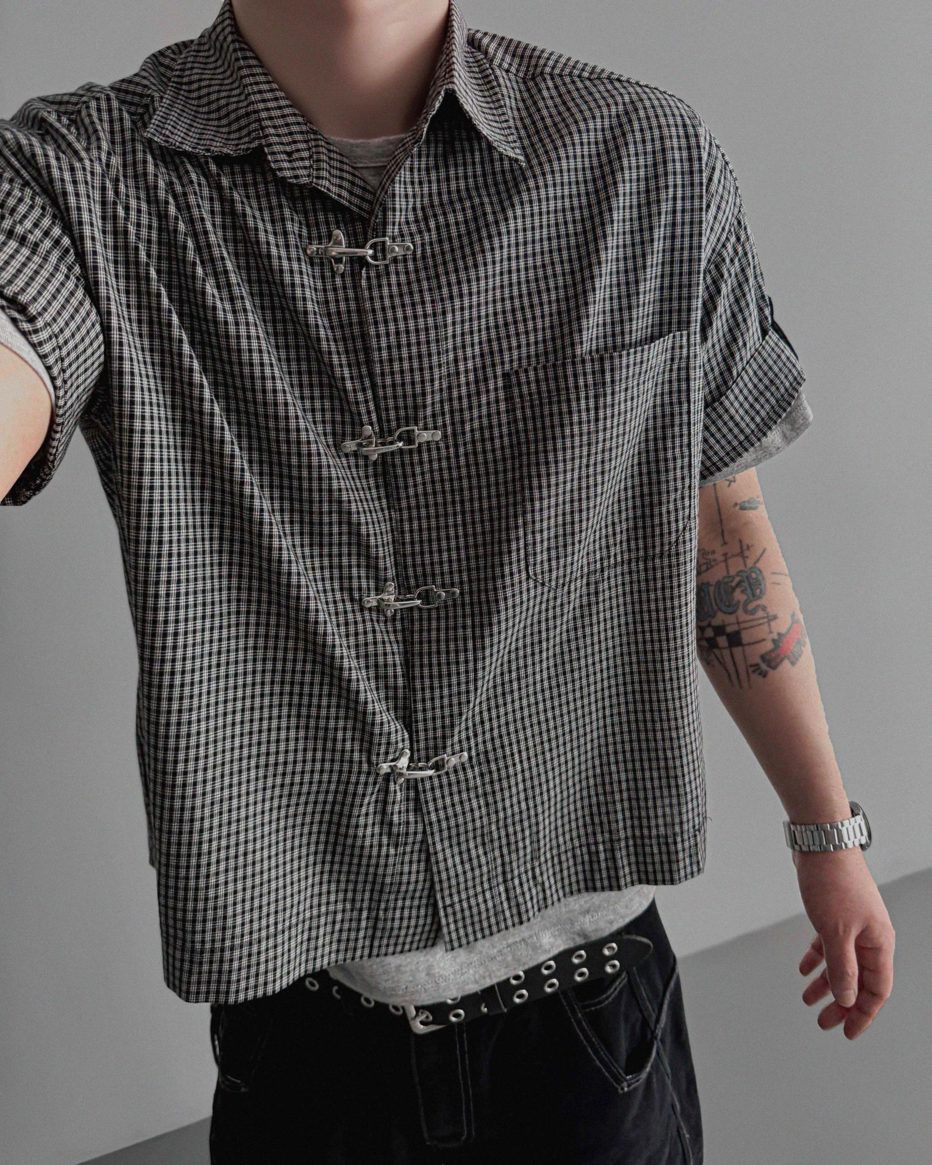Fireman crop check half shirt