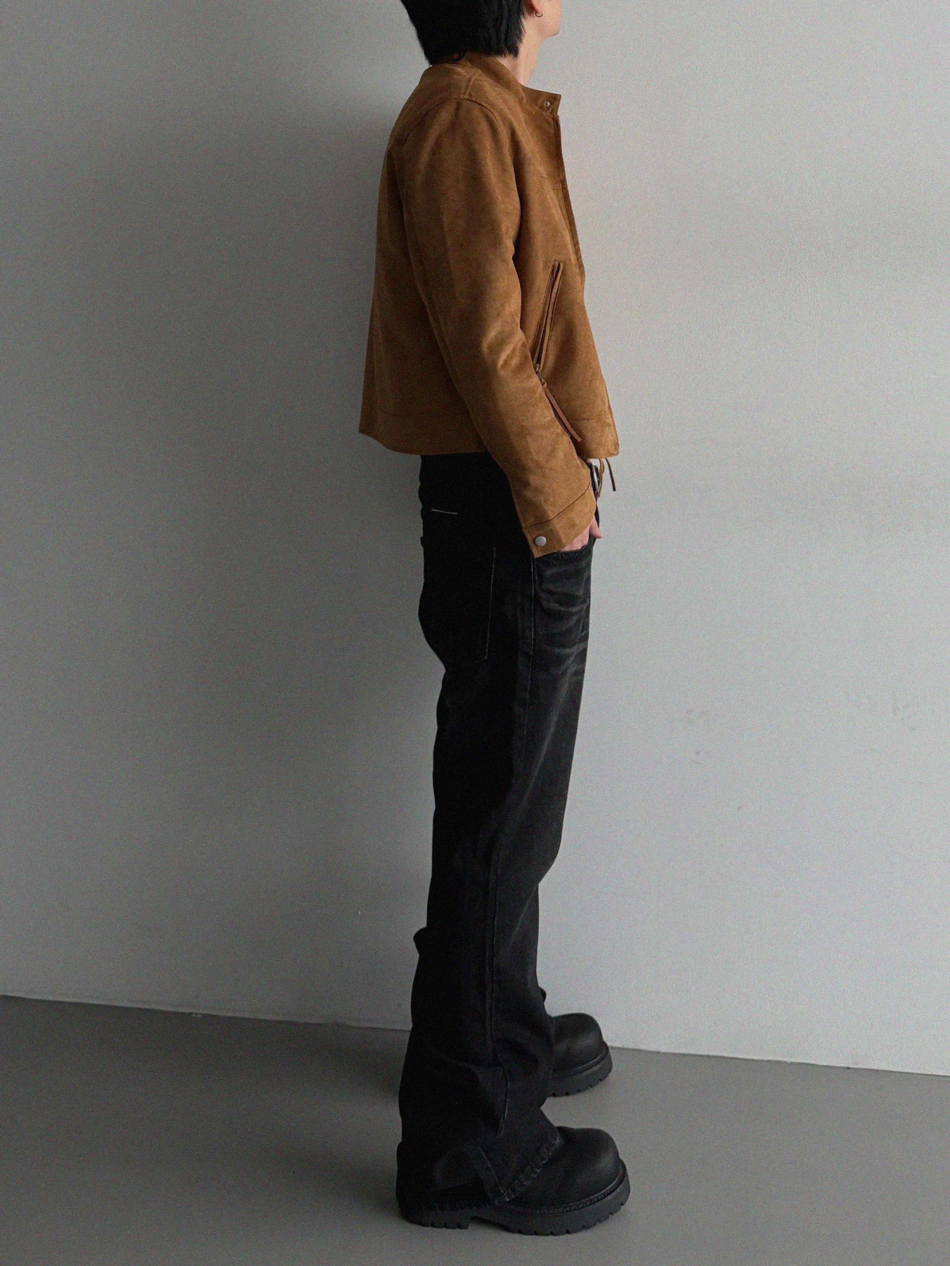 Biker suede crop jacket