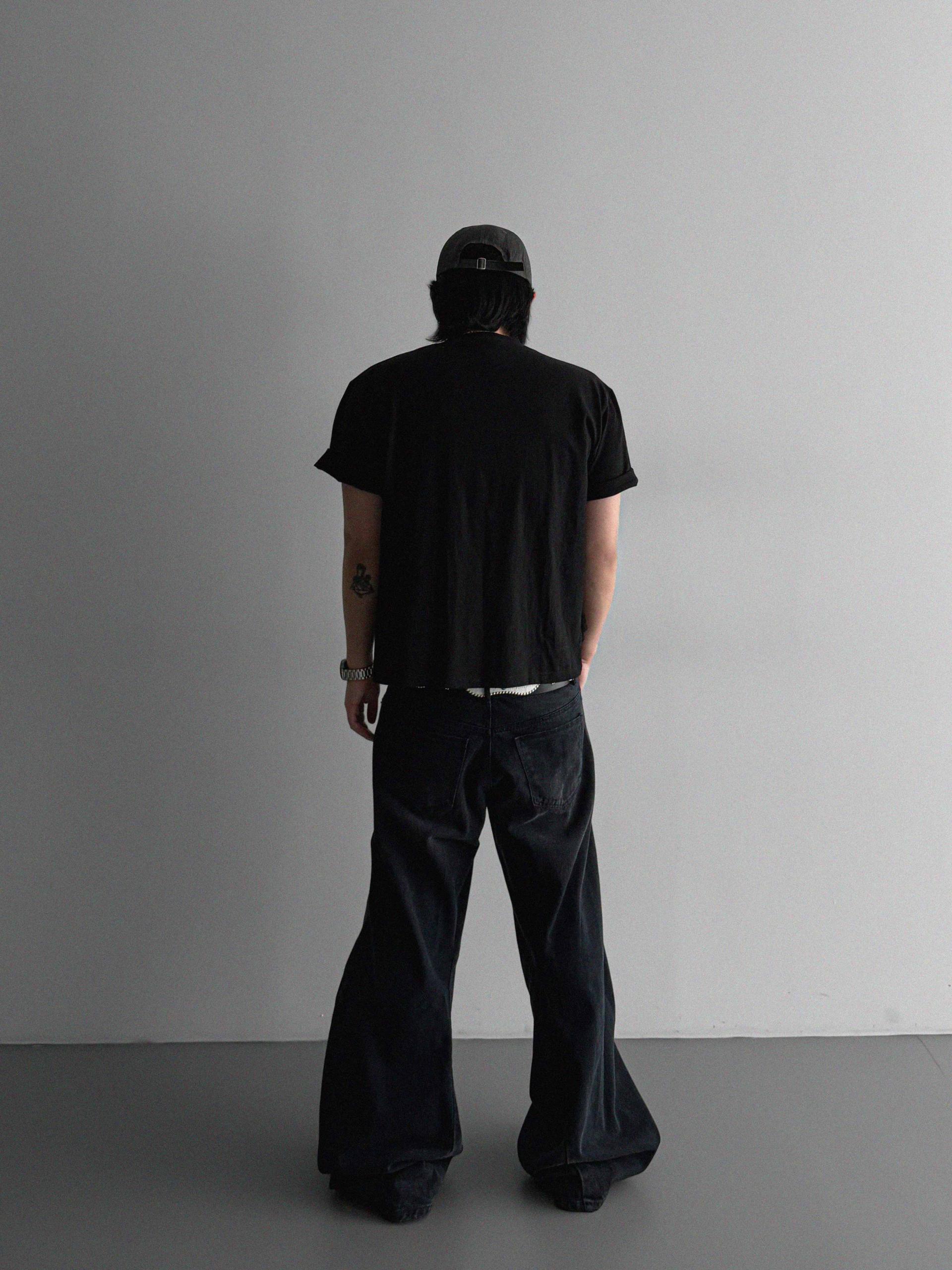 Cachion twisted wide denim pants