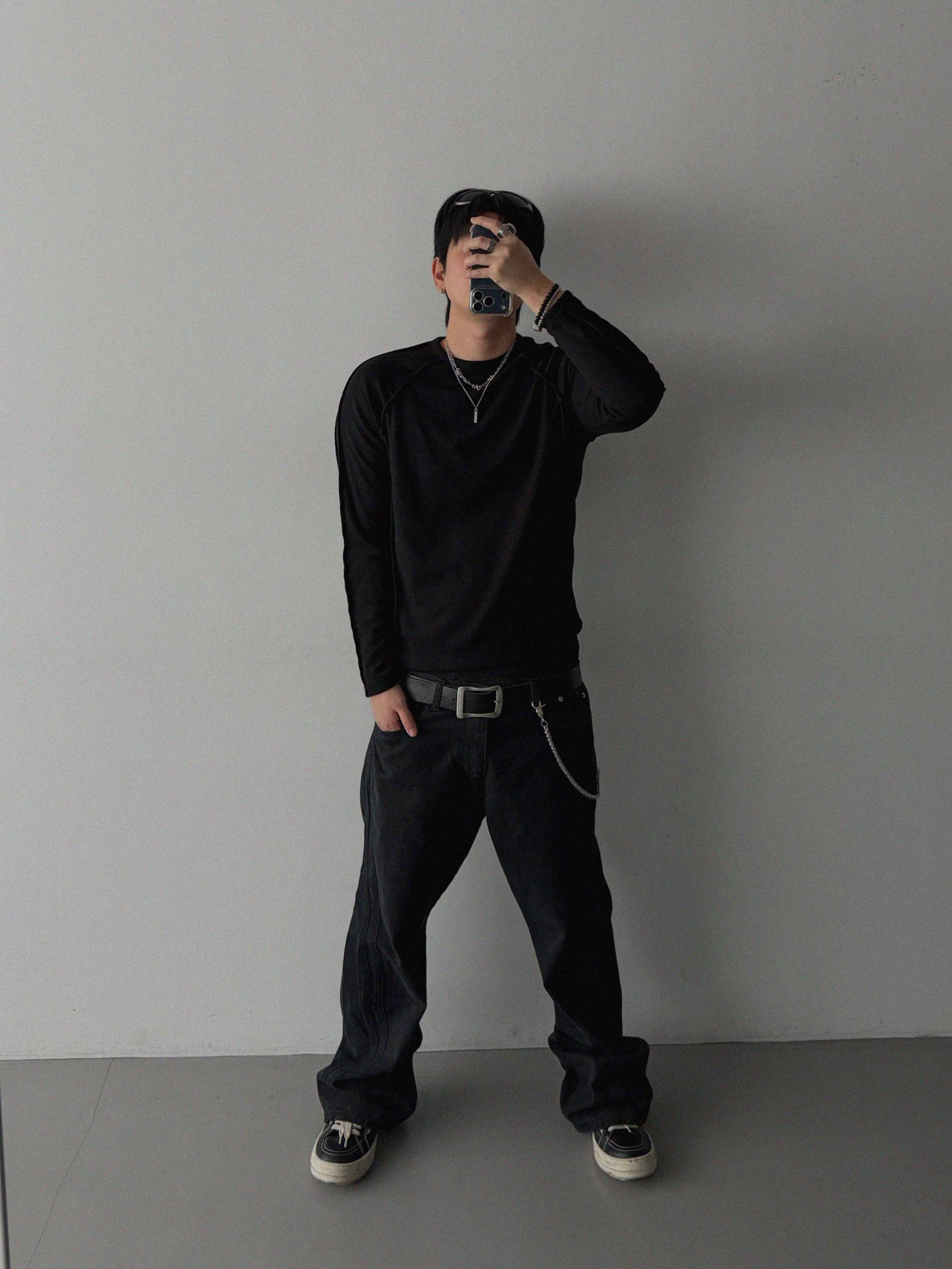 Outside Incision ribbed slim t