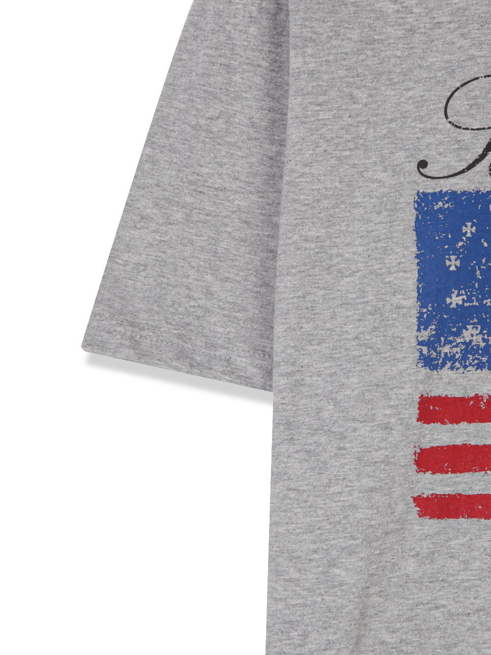 Cross and Stripes crop half t