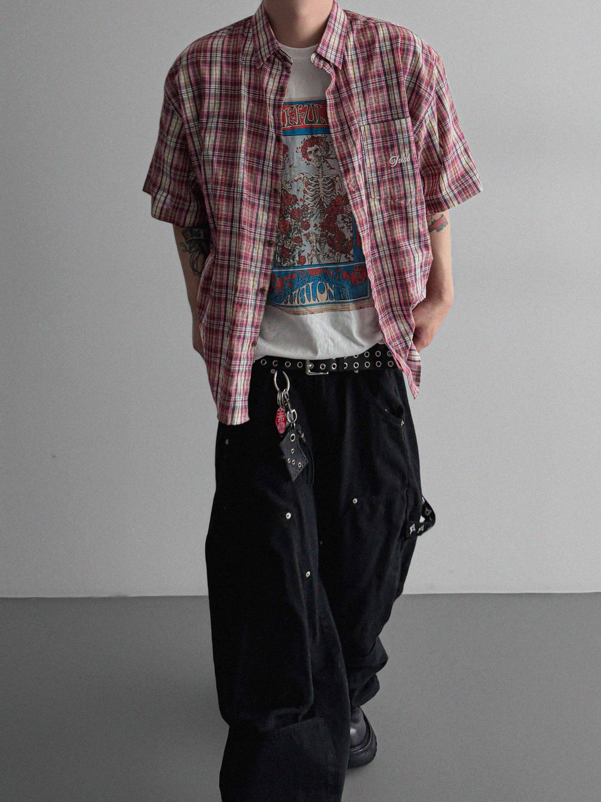 Prepi boxy check half shirt