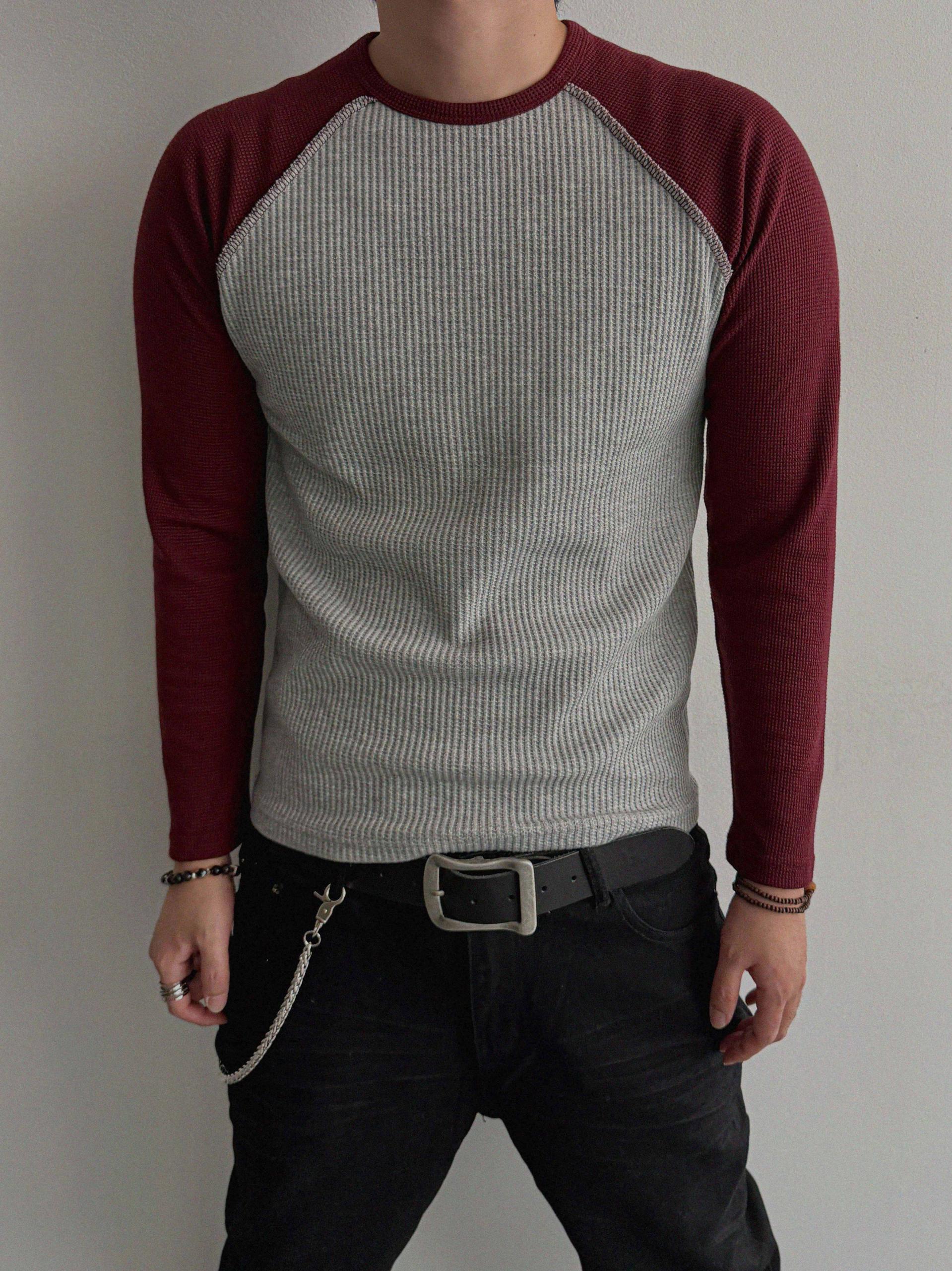 Tukhines waffle slim raglan t