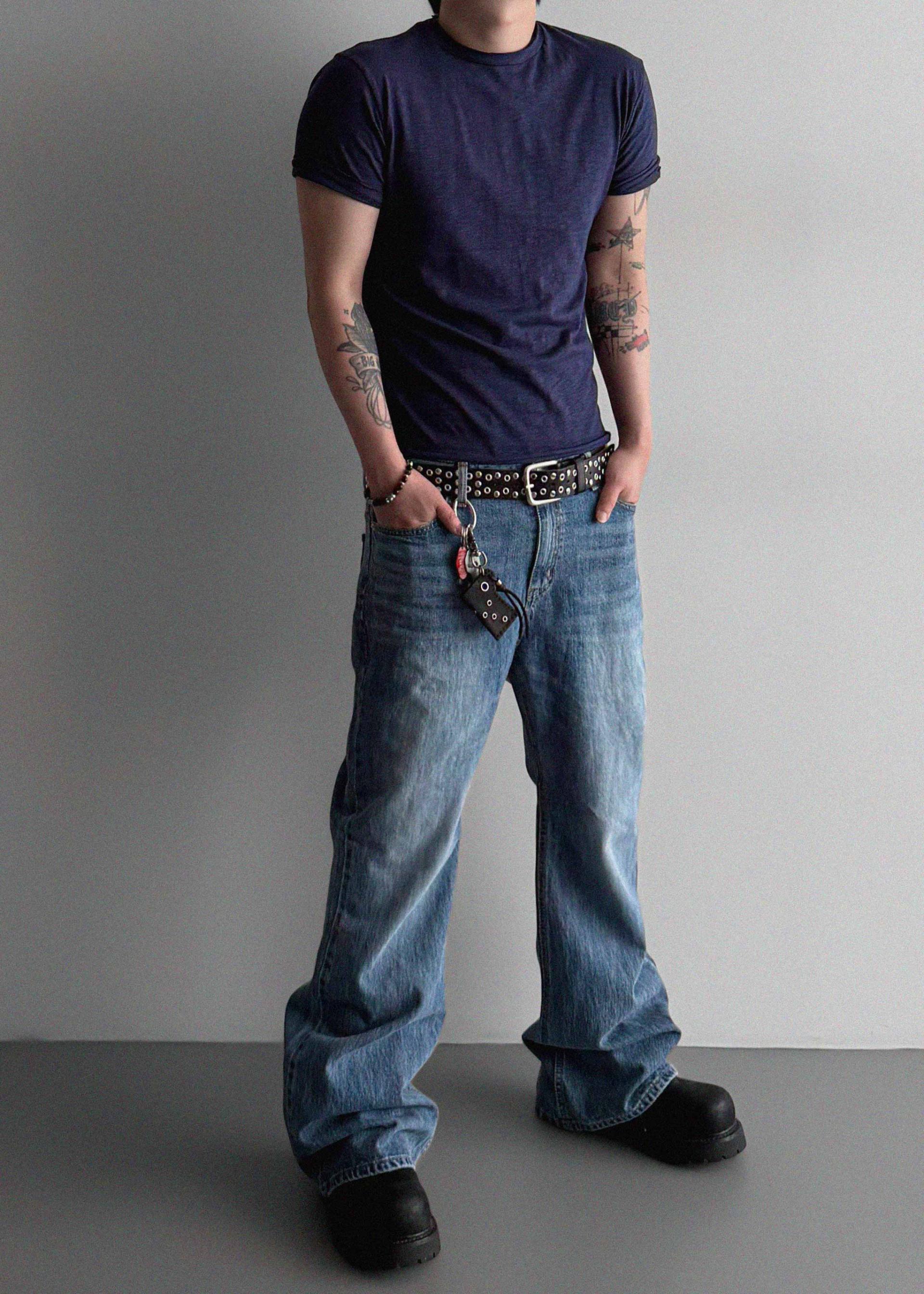 Graysh blue flared jeans