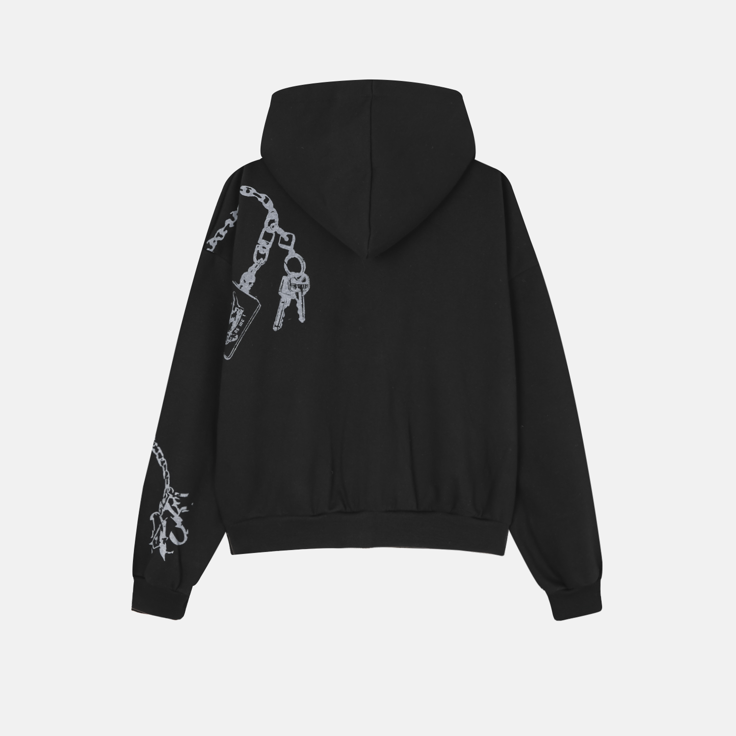 Keyring printed crop hood zip-up