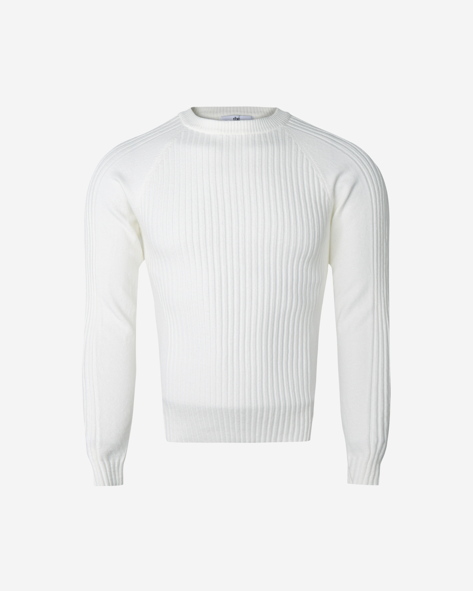 Irregular ribbed raglan muscle knit