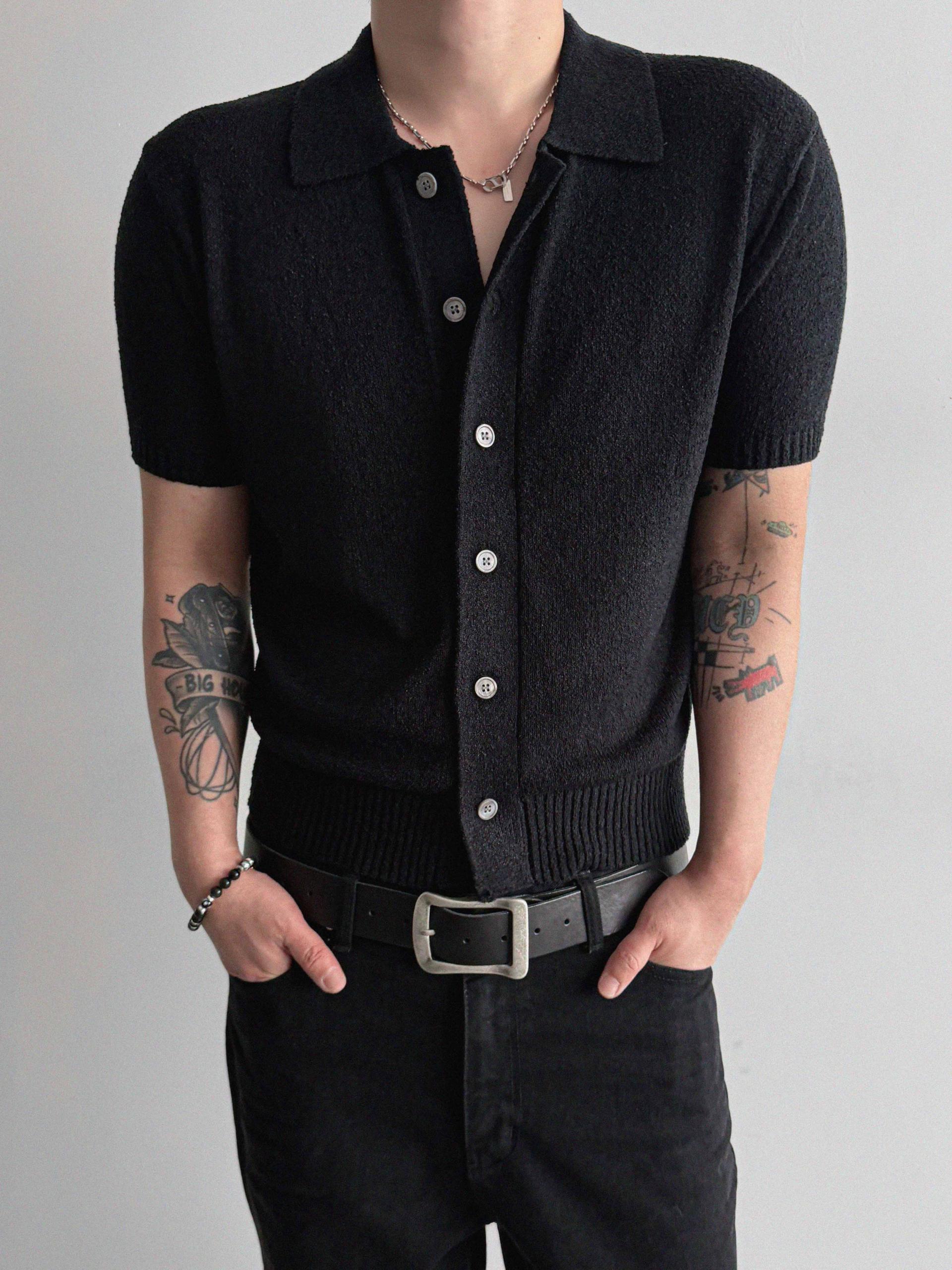 Boksaci boucle half cardigan