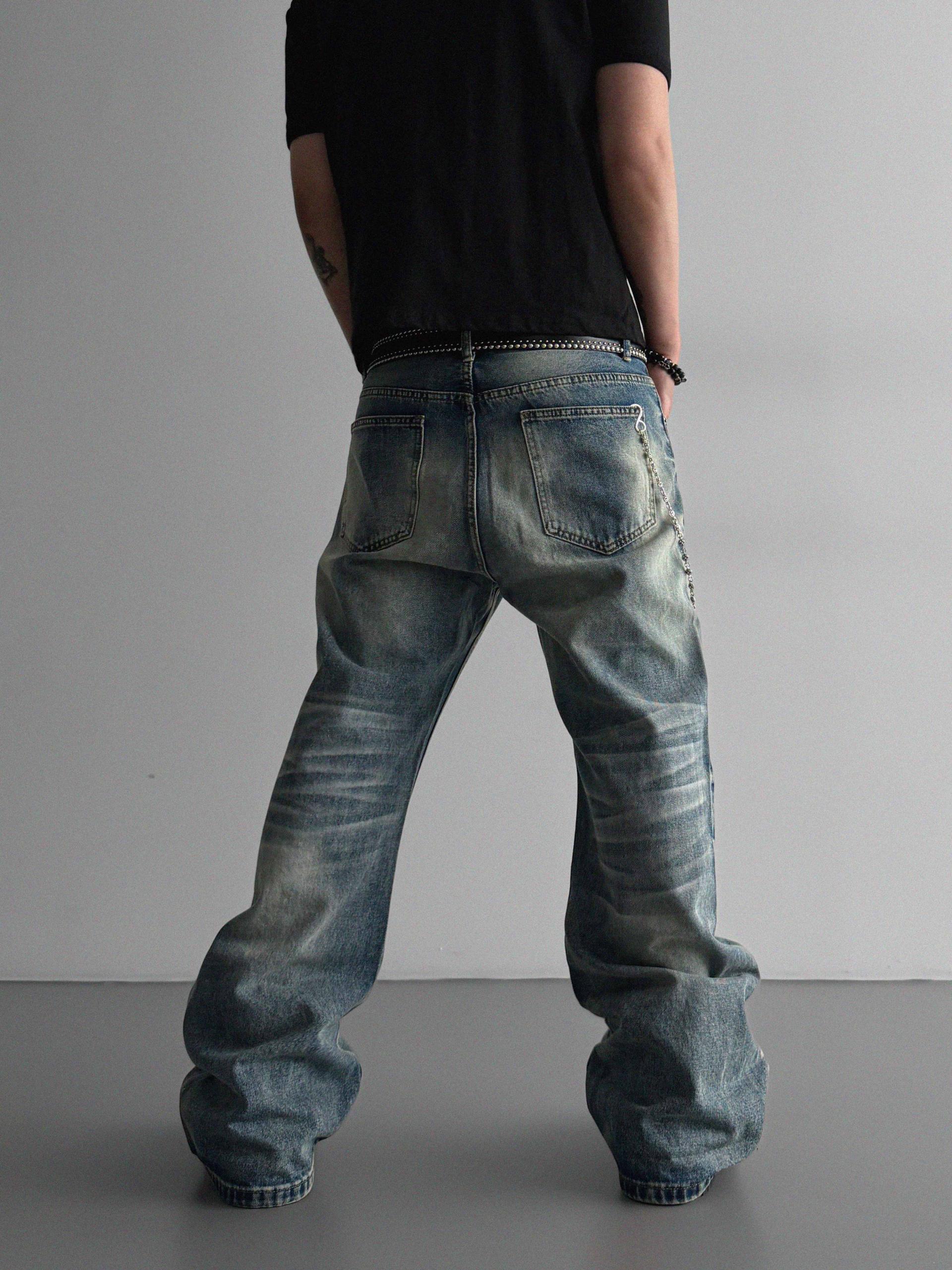 Mobe sand flare denim pants