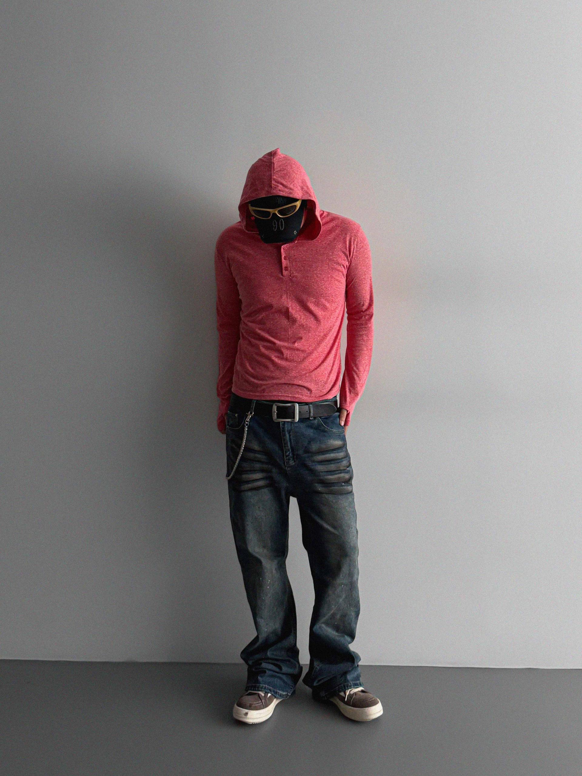 Dirty washed sagging flare jeans