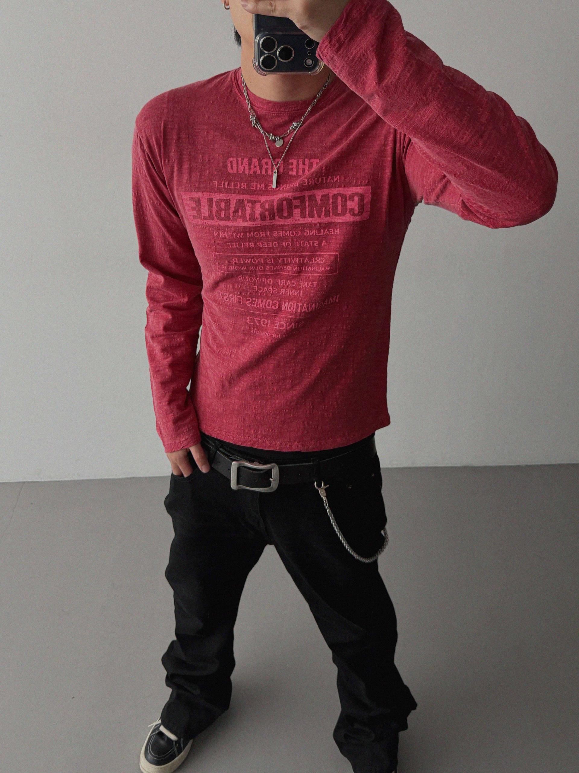 Comfort pigment slub slim t