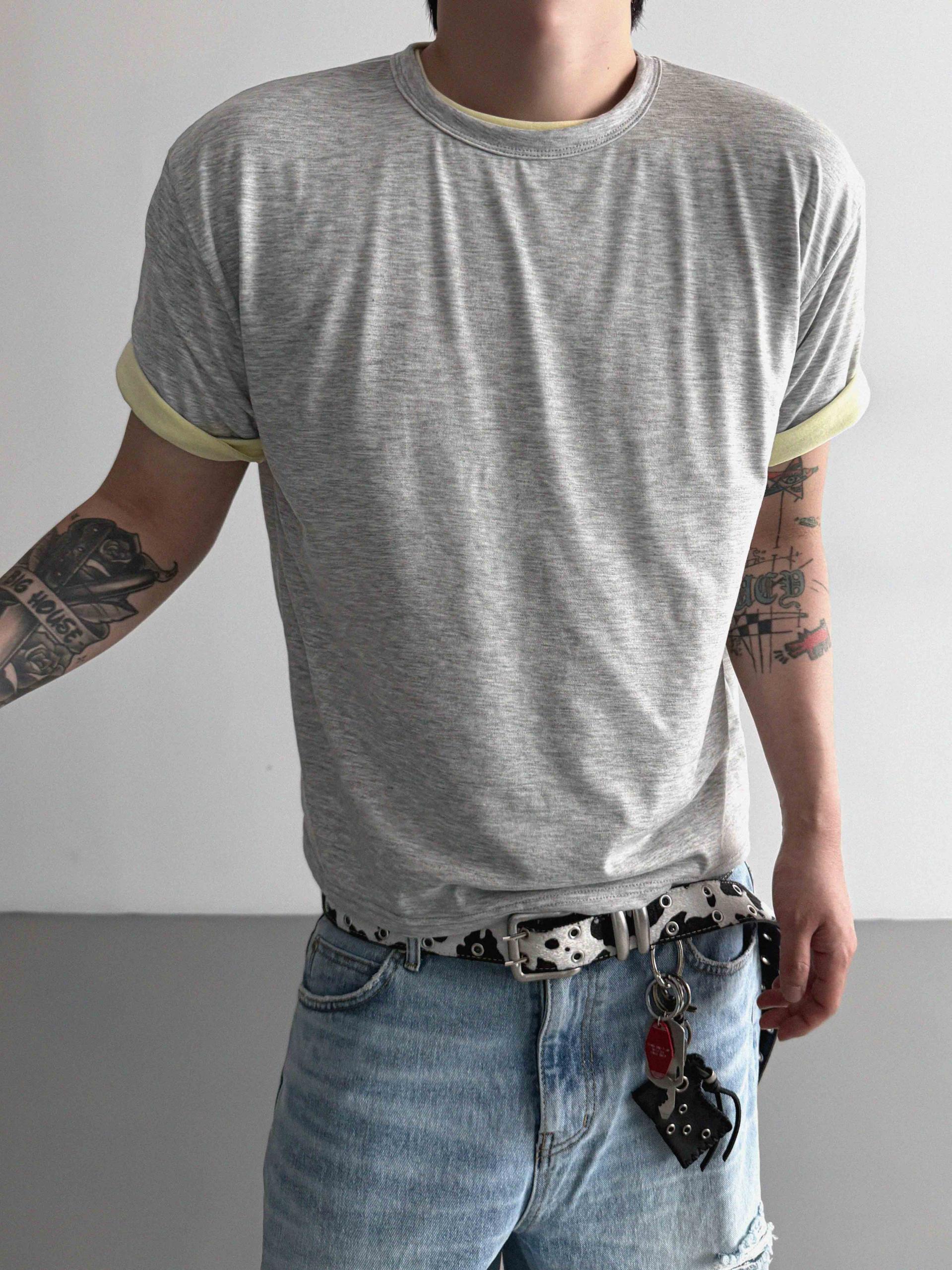 Silk layered crop half t