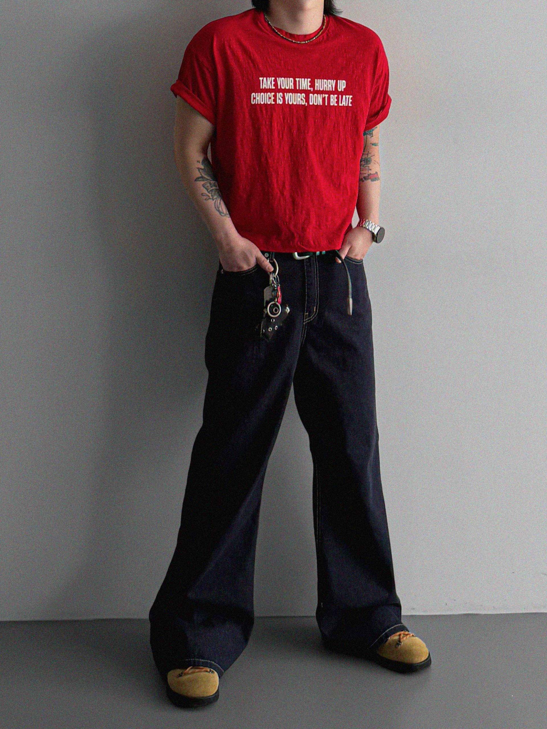 Vintage poit slap crop half t