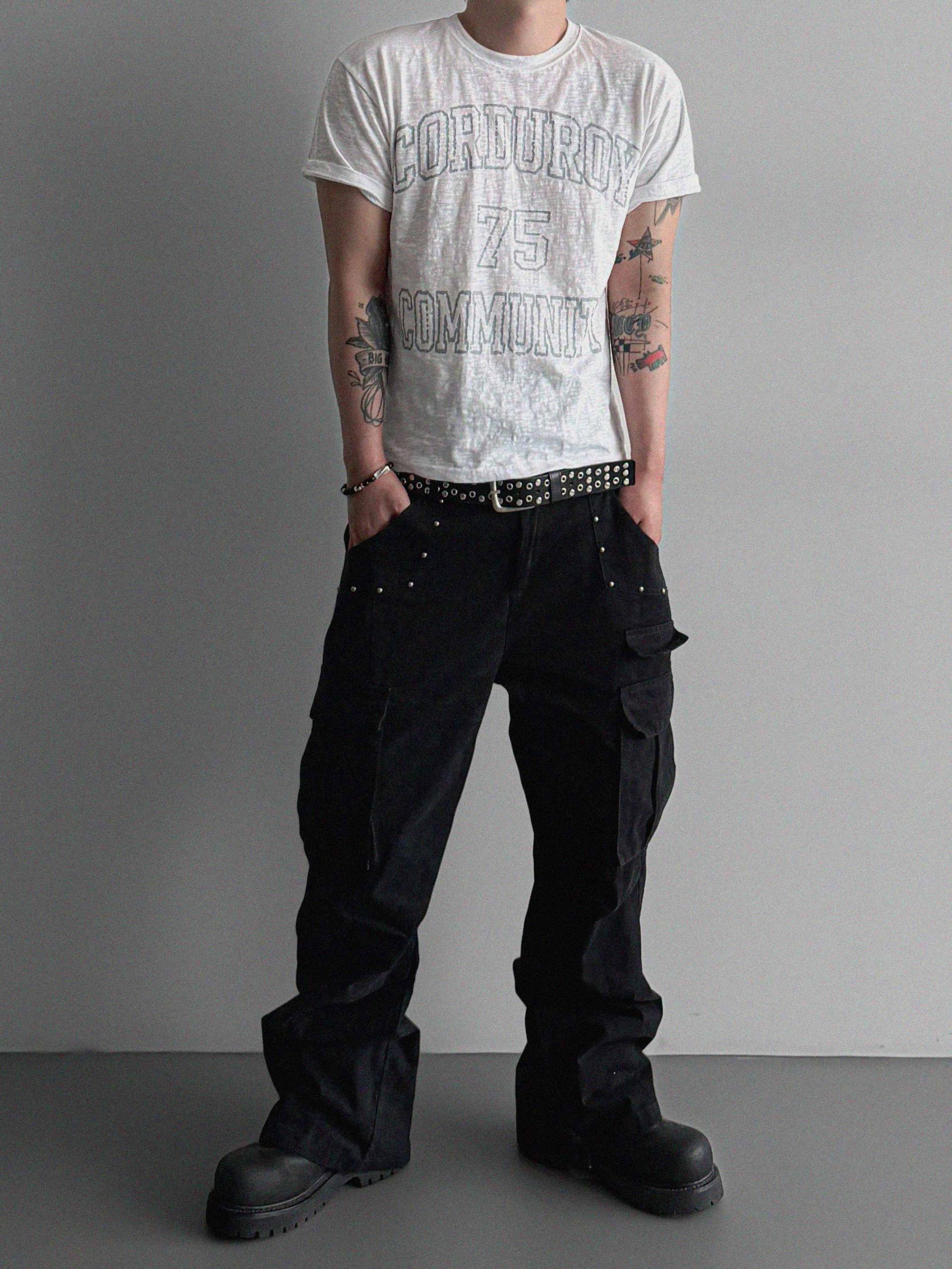 Community slub crop half t