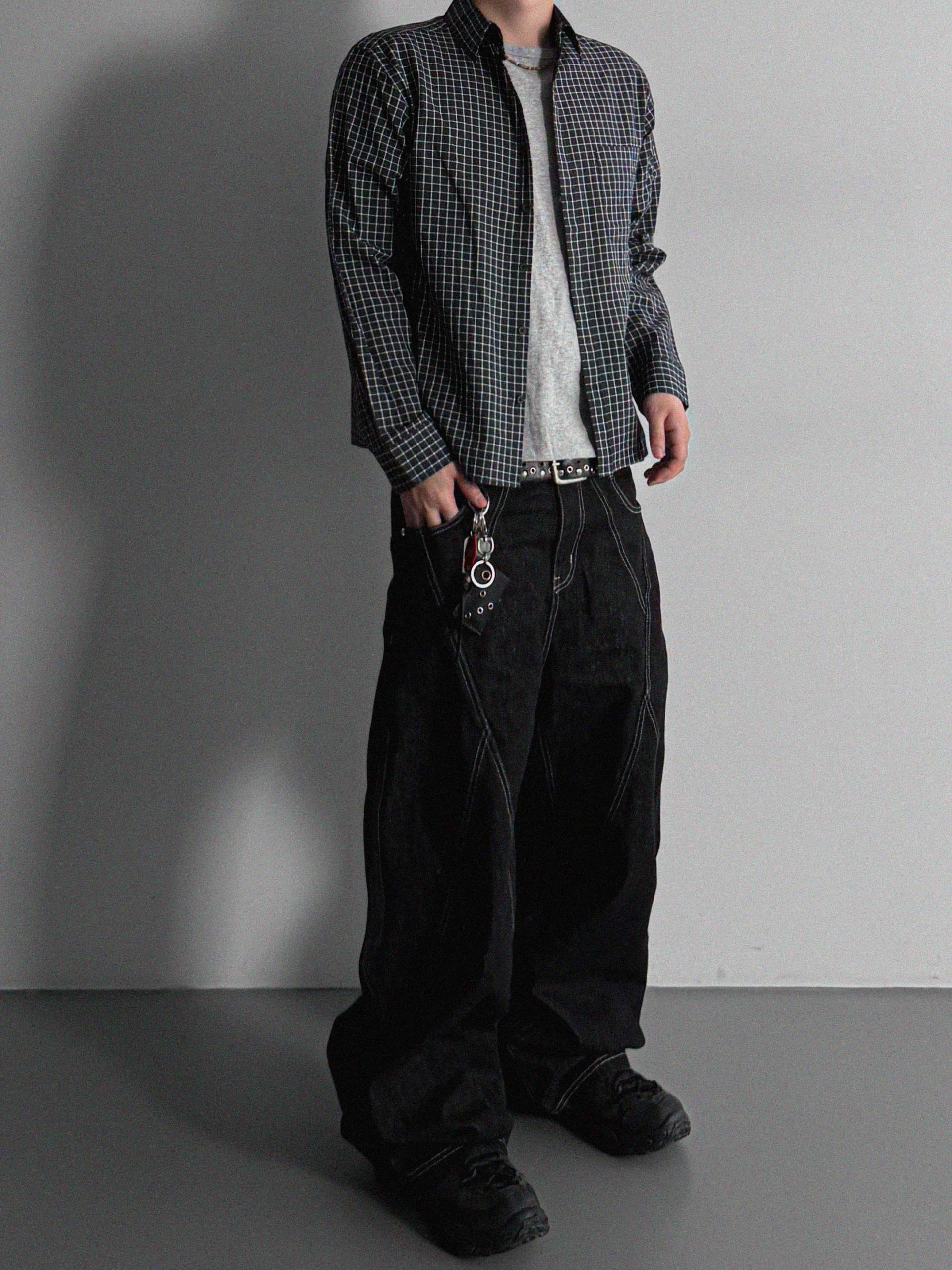 Deli semi crop check shirt