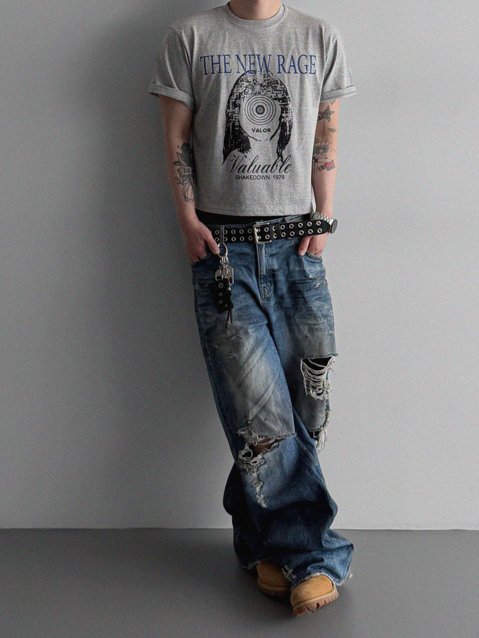 New rage crop half t