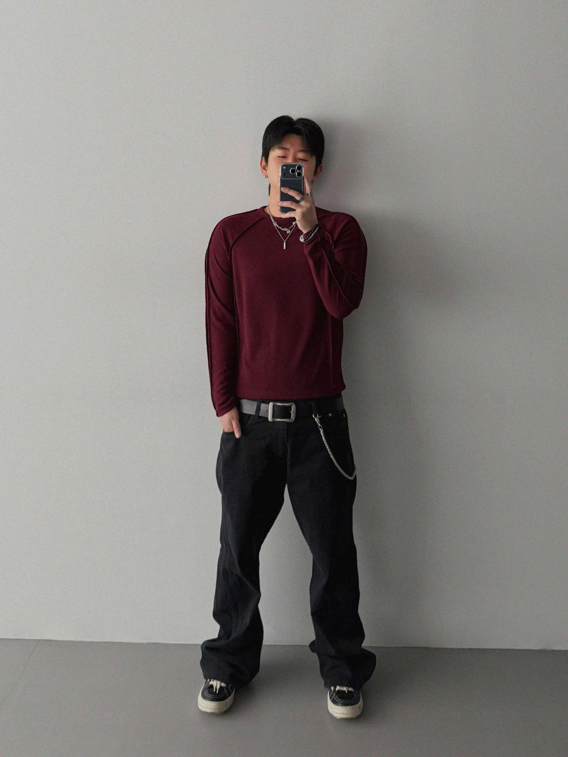 FW Double pocket curved flare pants