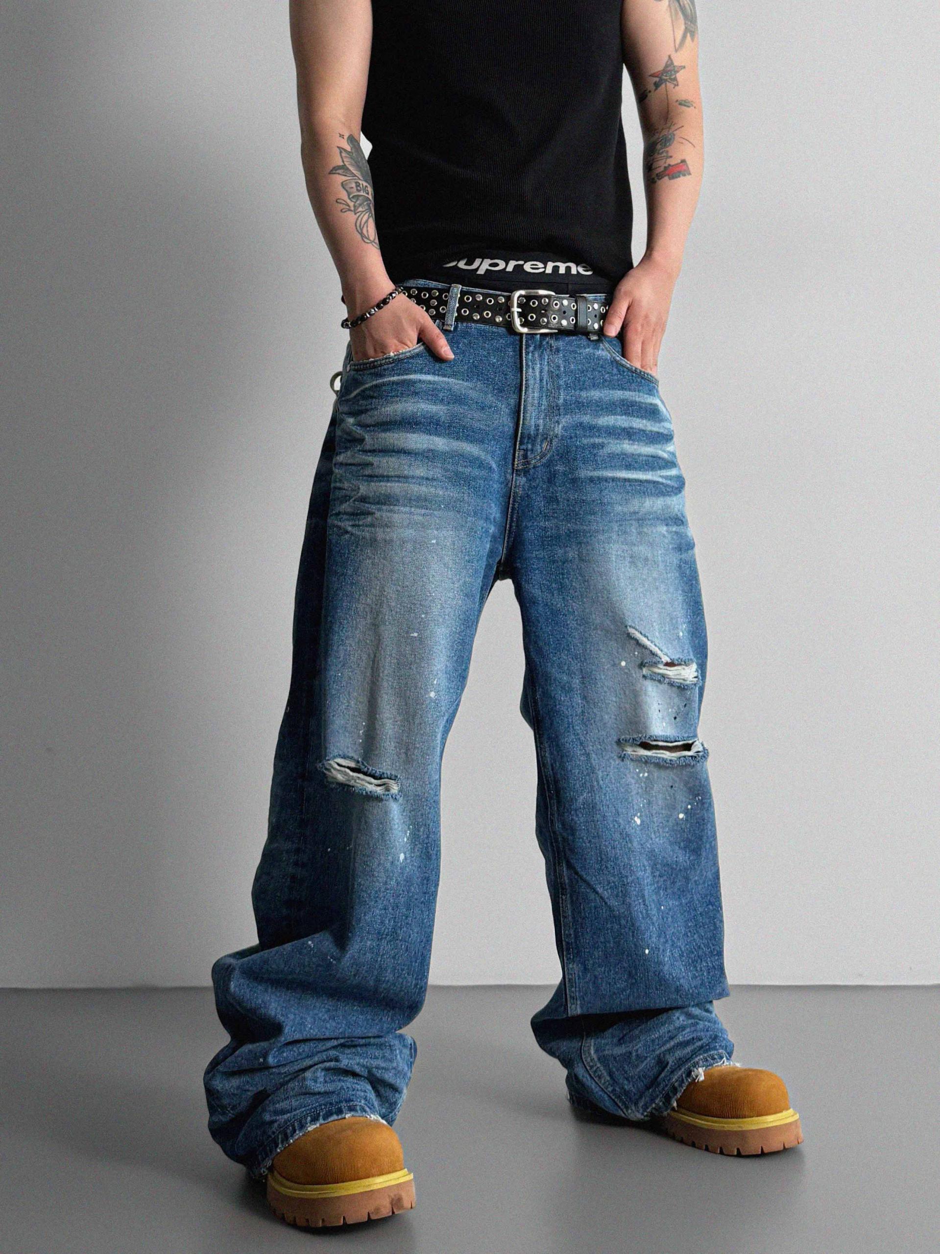 Ver-embo vintage denim pants