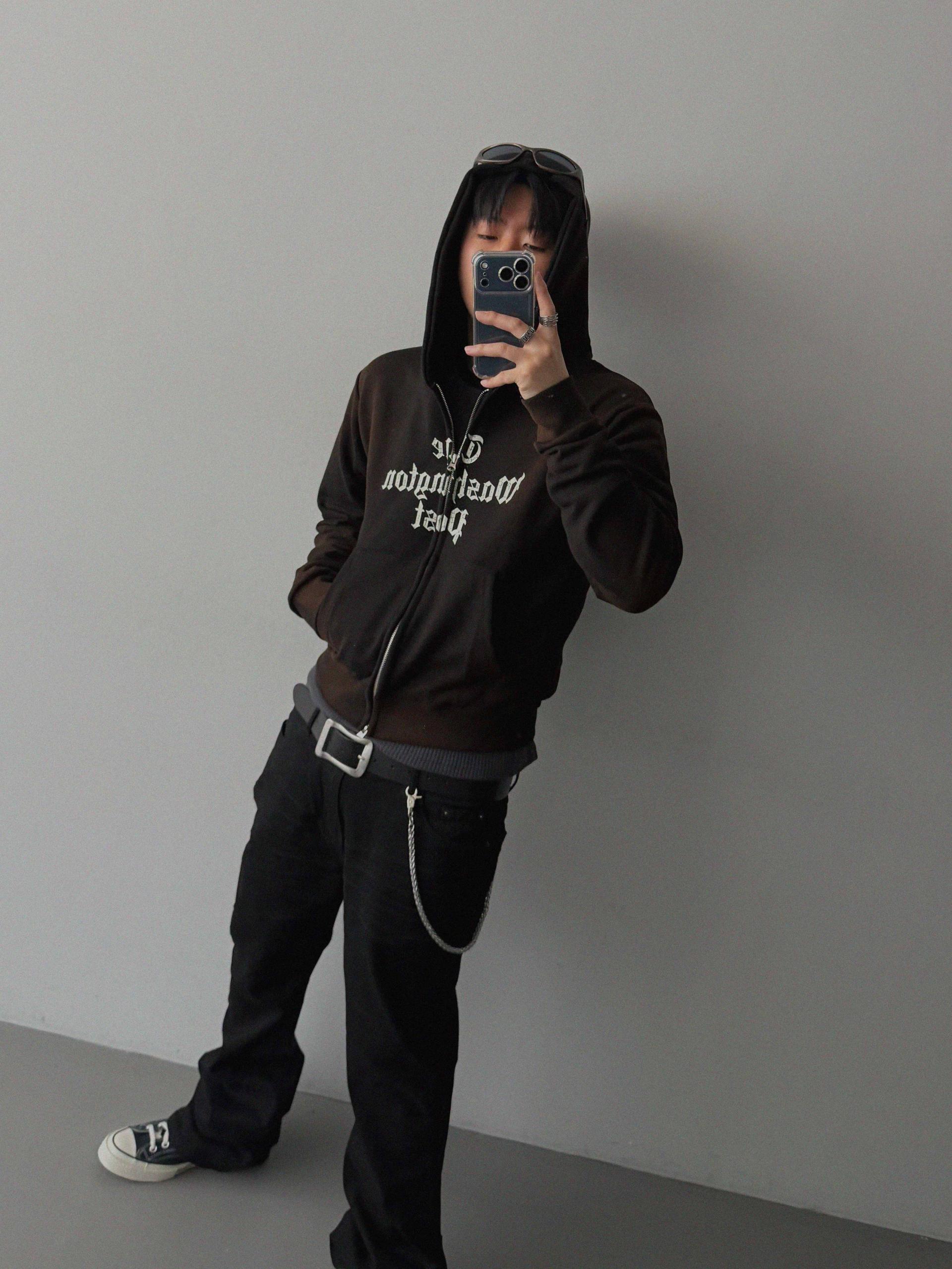Washington crop hoodie zip-up