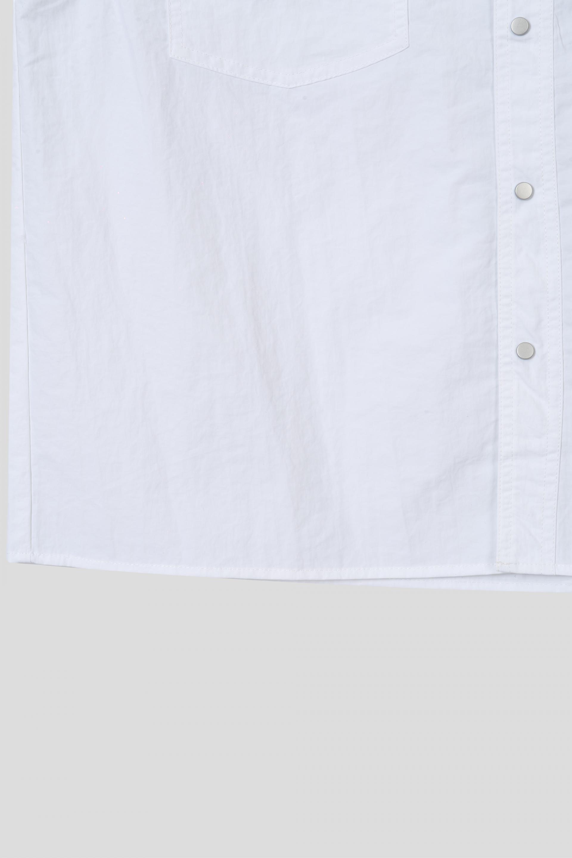 Muscle fit nylon crop shirt