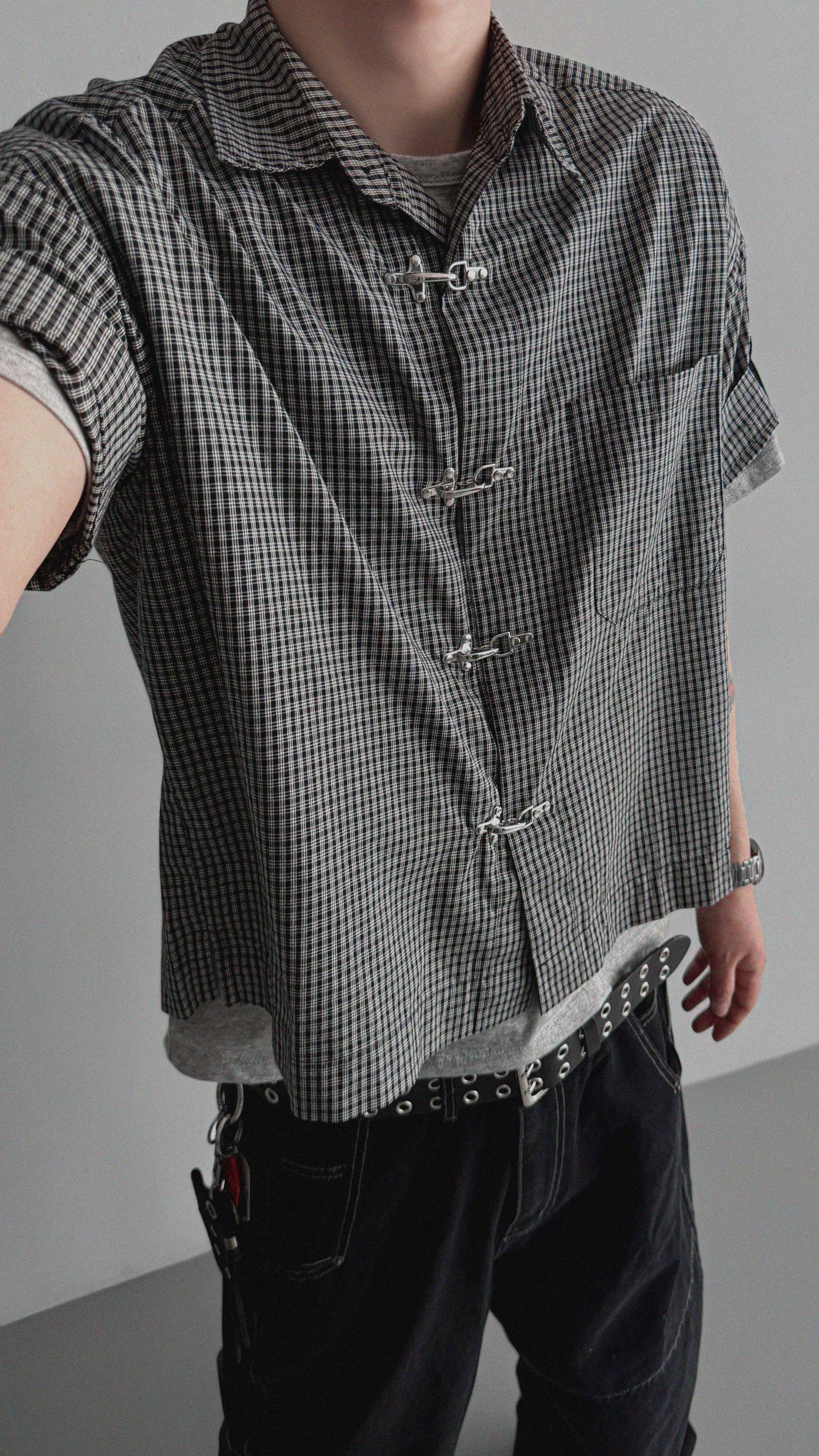 Fireman crop check half shirt