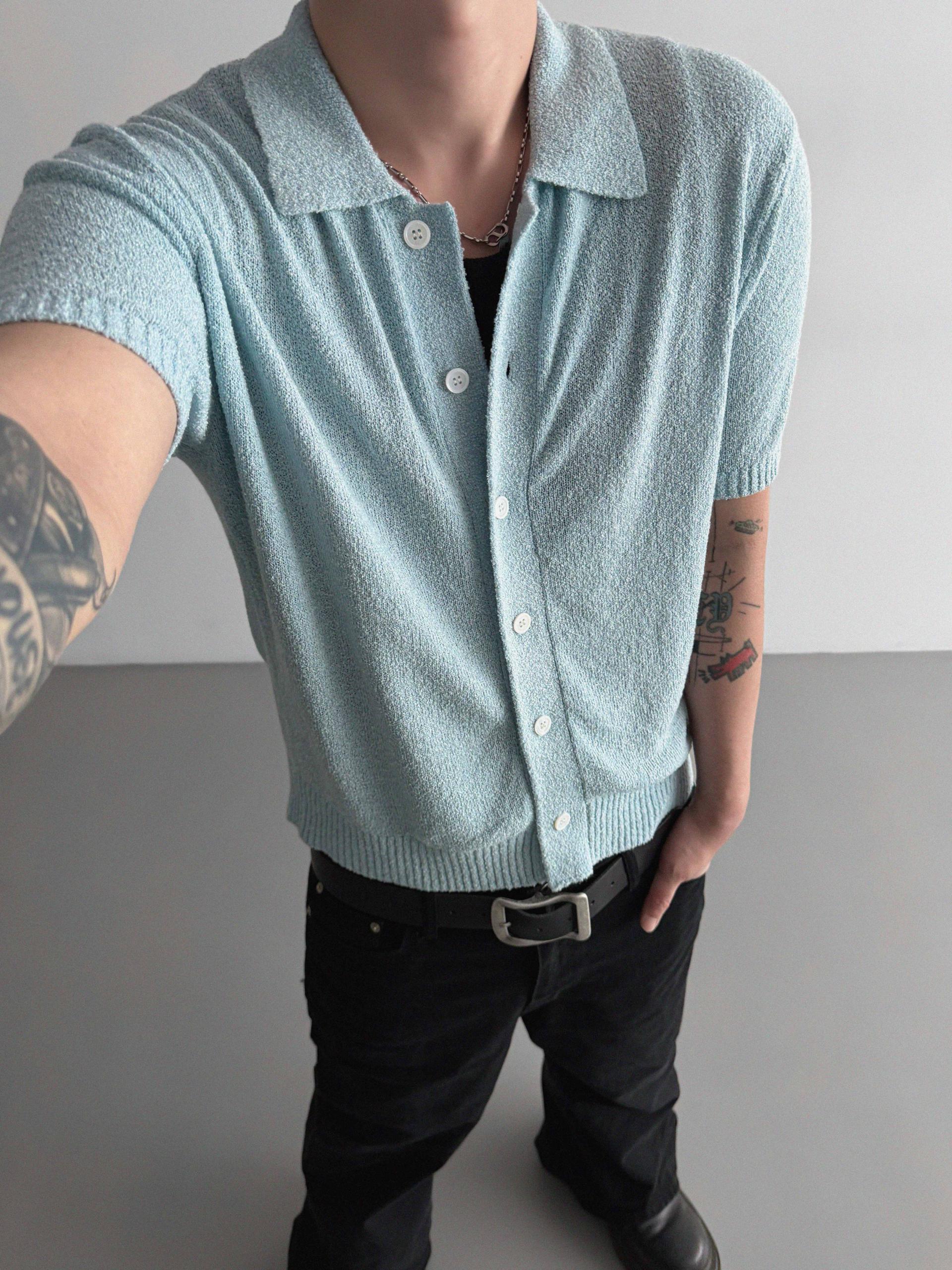 Boksaci boucle half cardigan