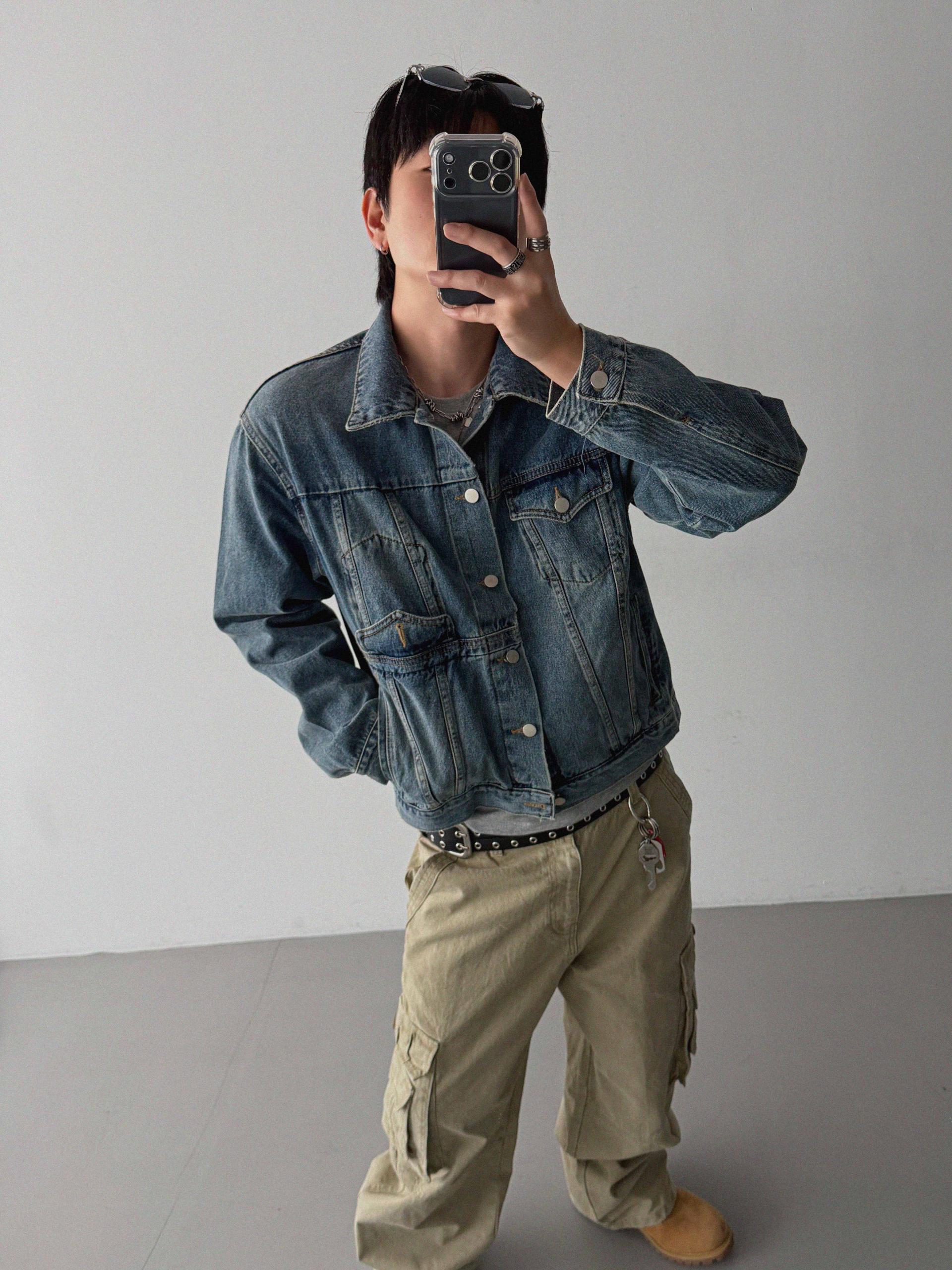 Ampty dyeing wide cargo pants