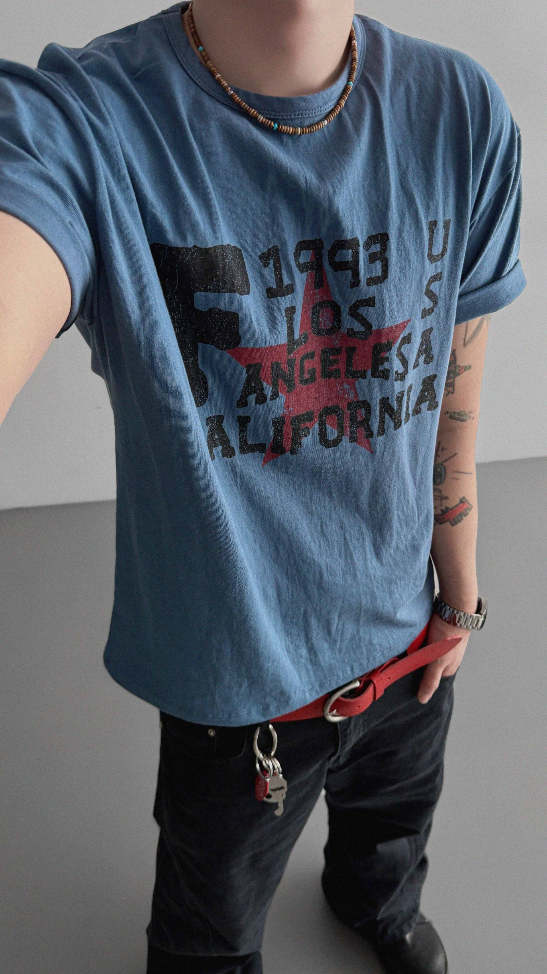 Retro star crop half t