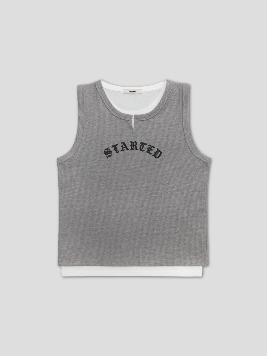 Lettering layer waffle crop sleeveless