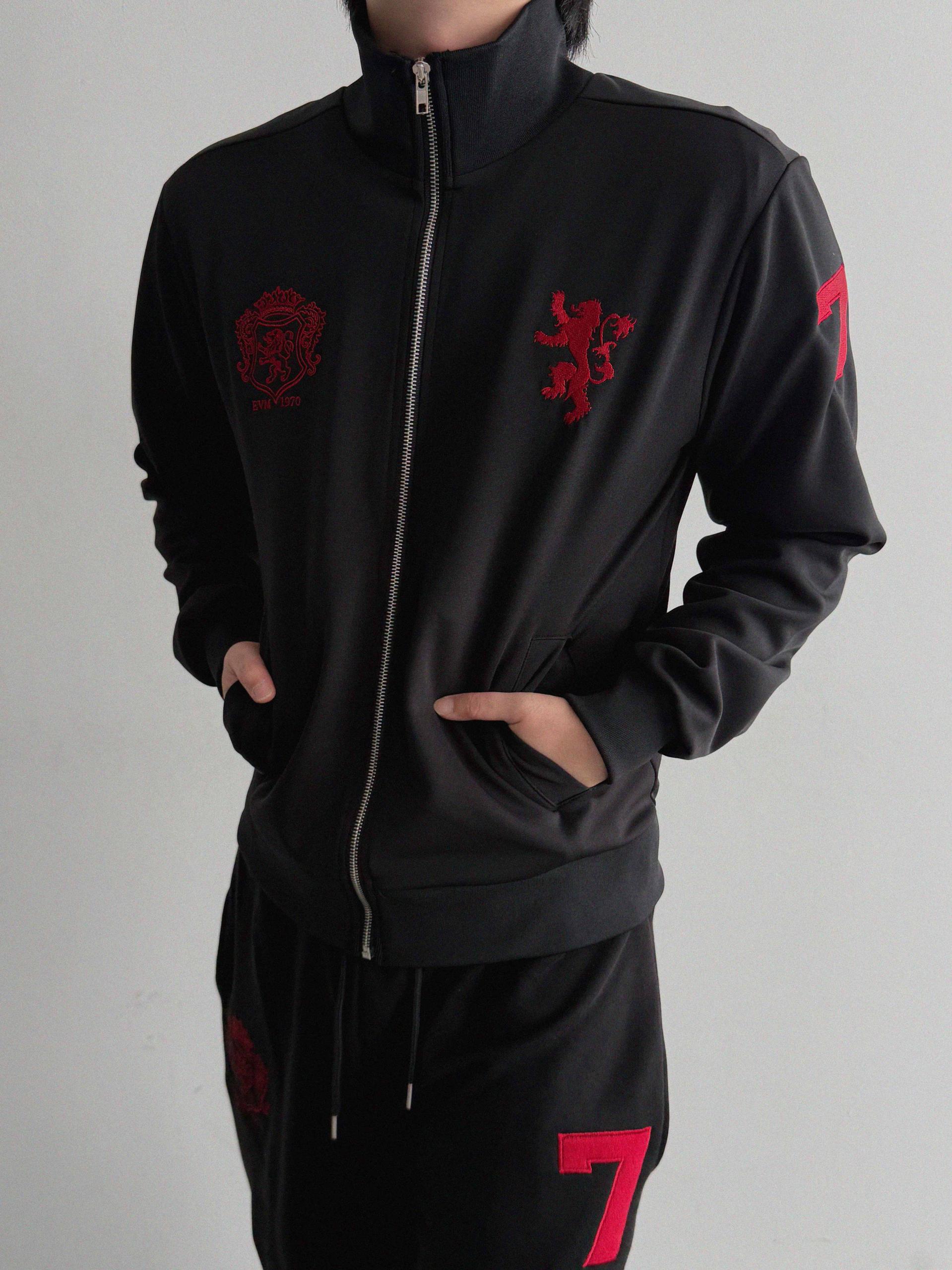 Cor embroidered jersey zip-up