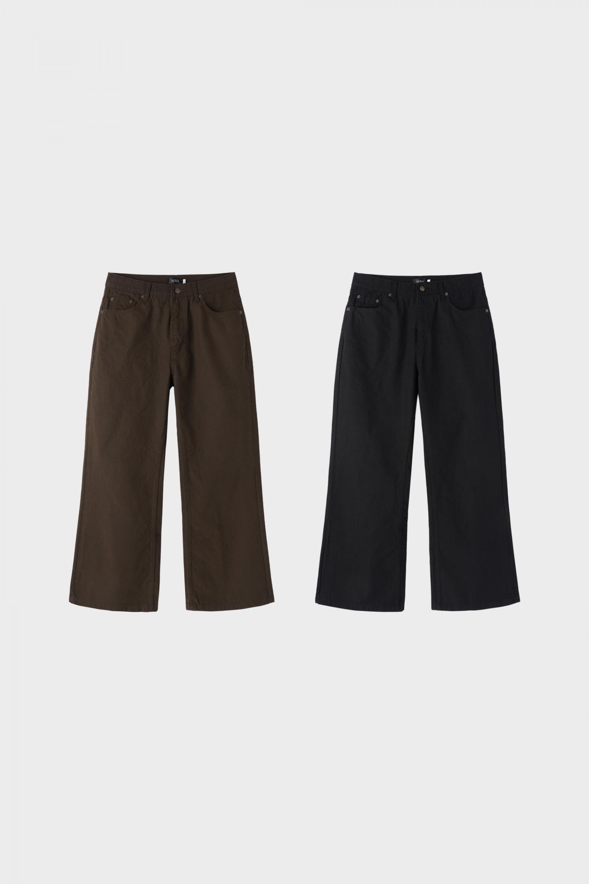 Cinch-back cotton flared pants