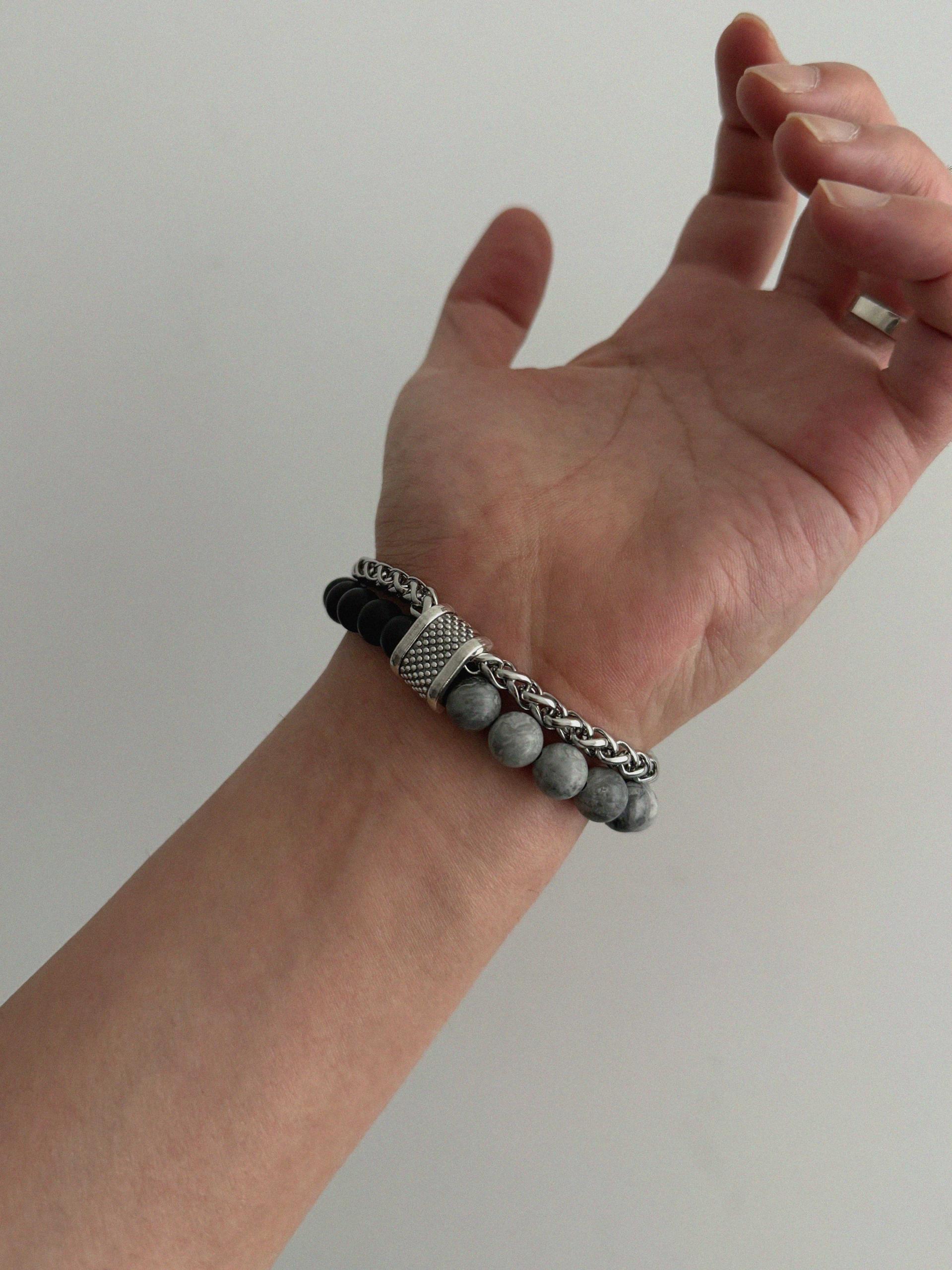 Onyx mix chain bracelet