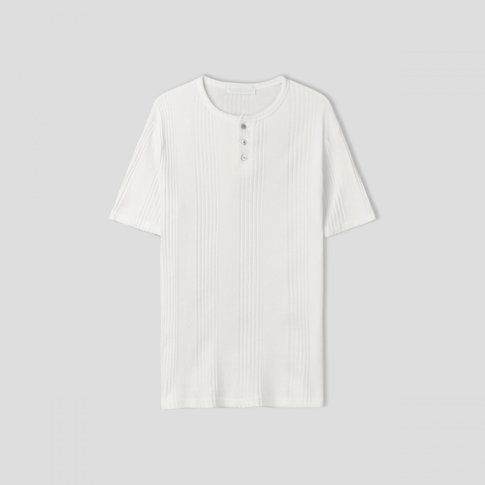Terrace henley ceck slim half T