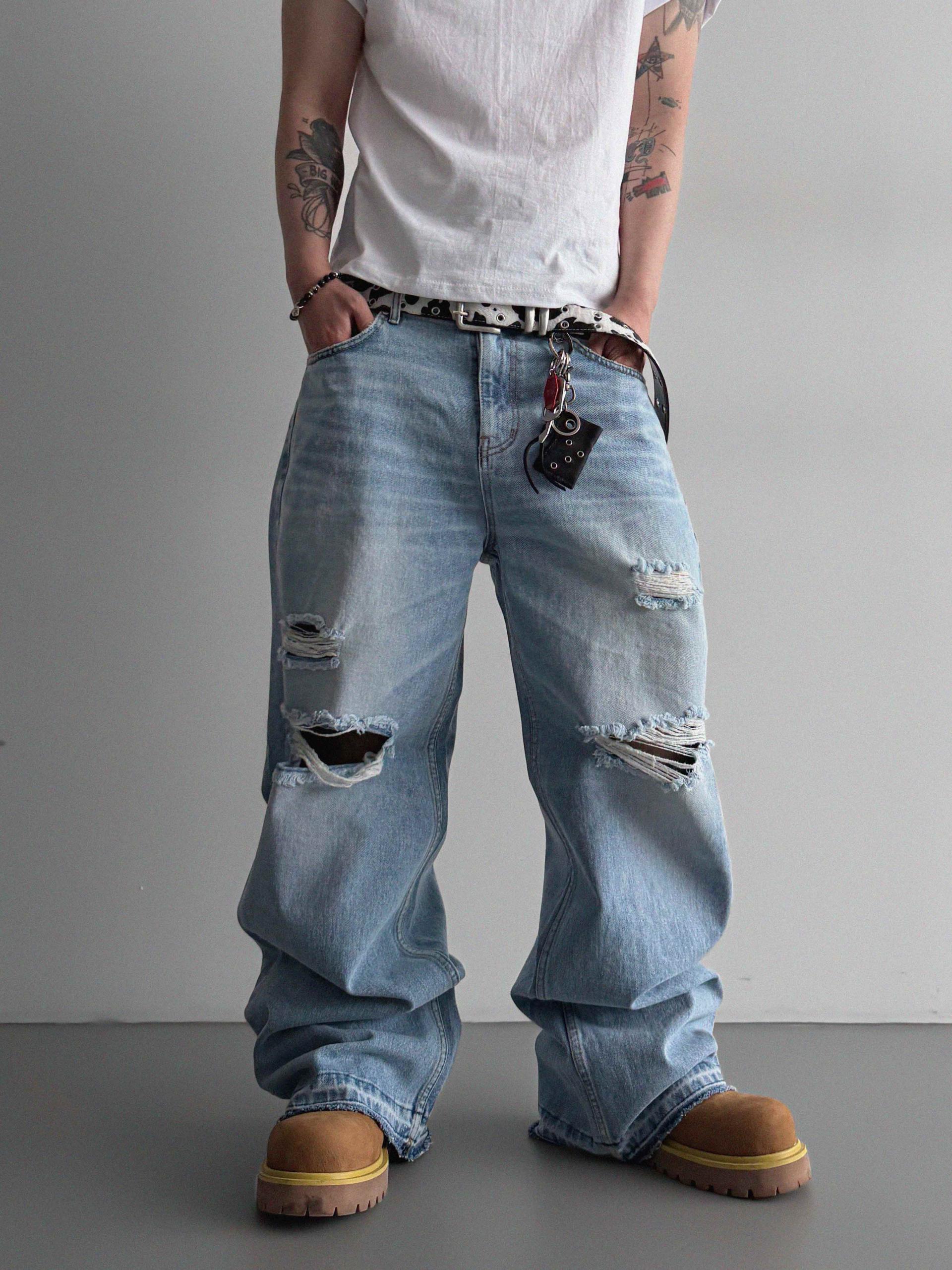 Charlene destroyed ice jeans