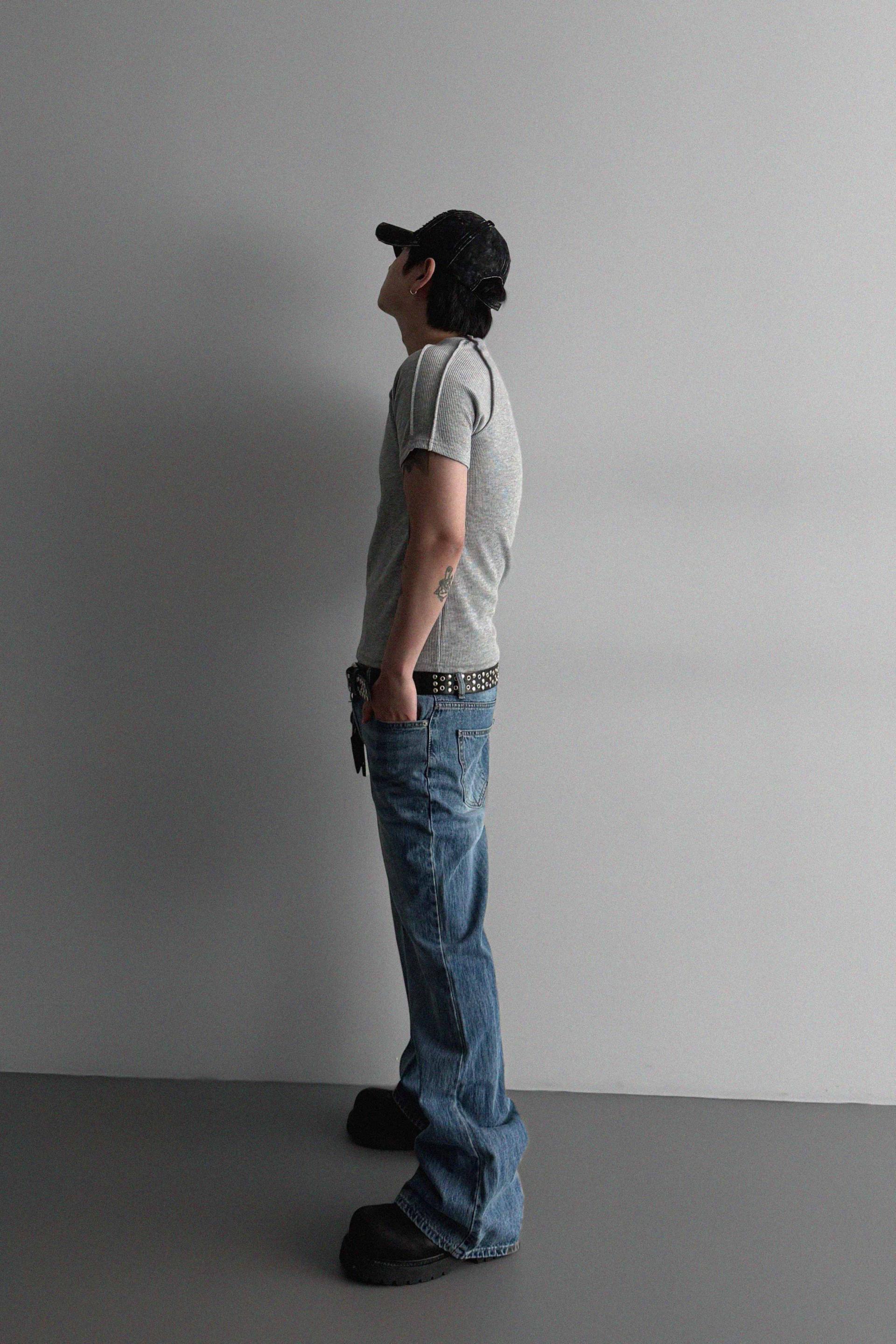 Graysh blue flared jeans