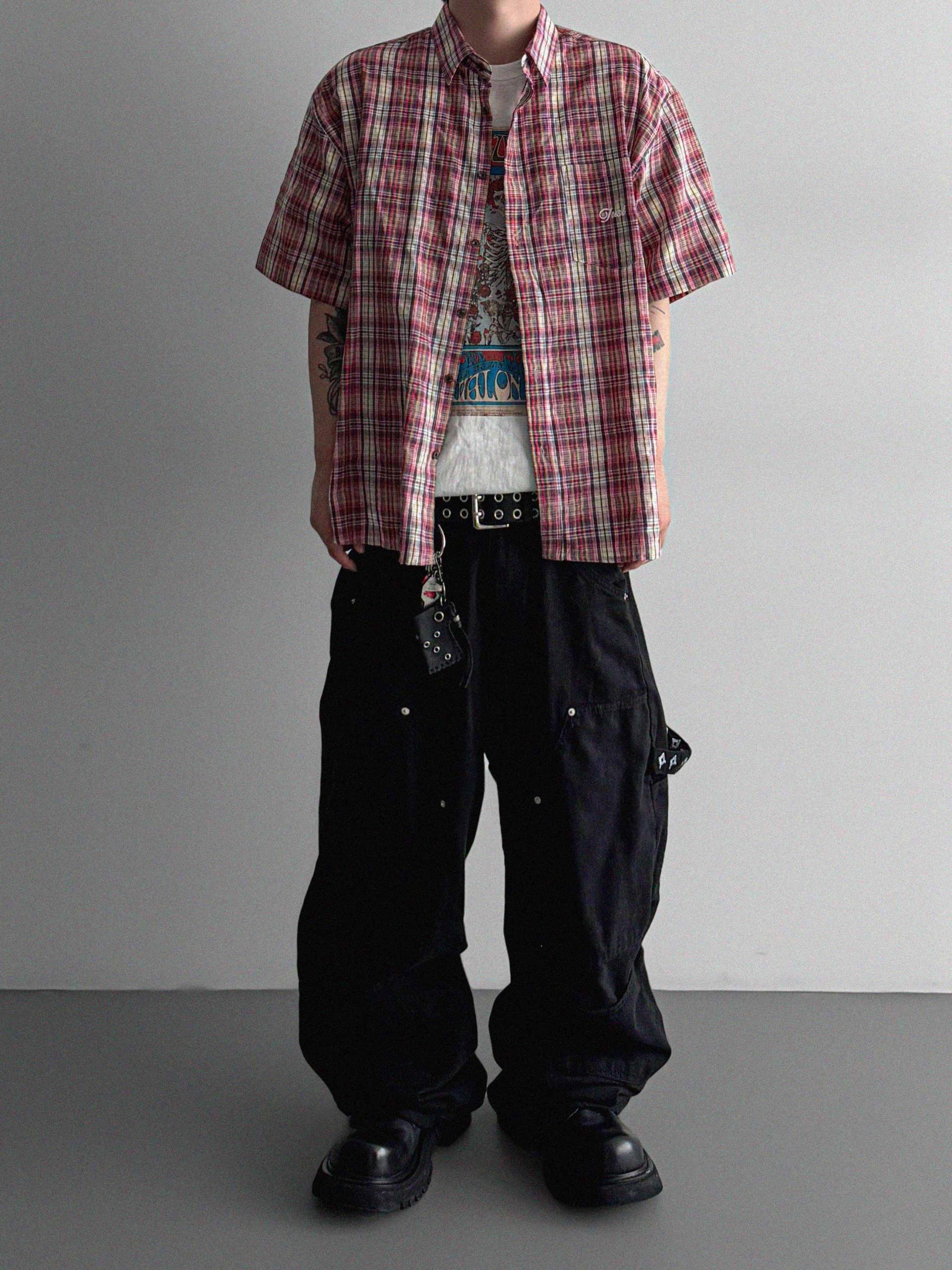 Prepi boxy check half shirt