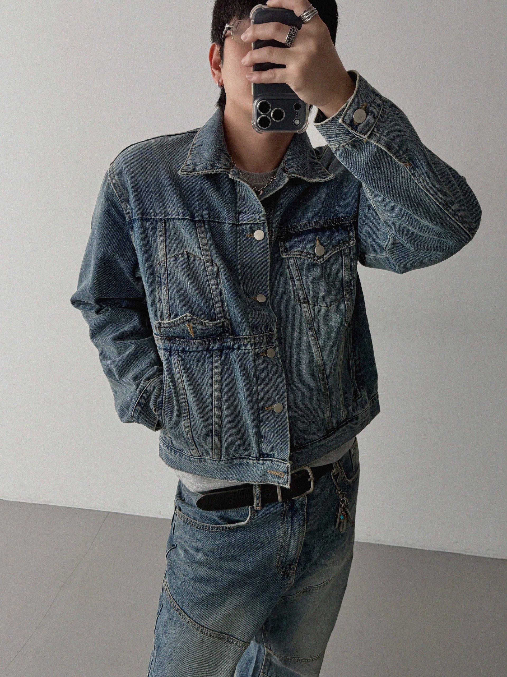 Mabel panel biker flare denim pants