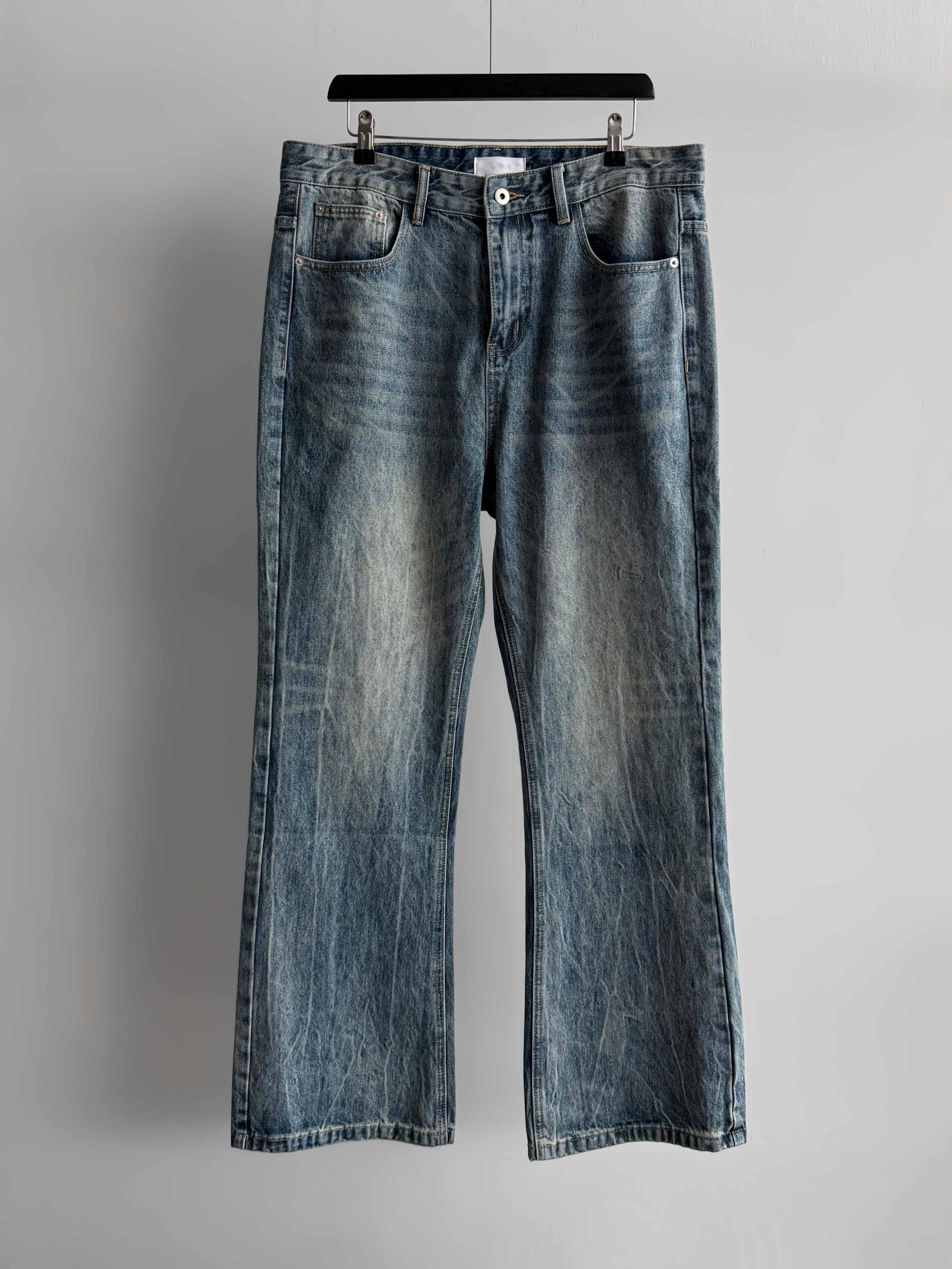 Ashed flare denim pants