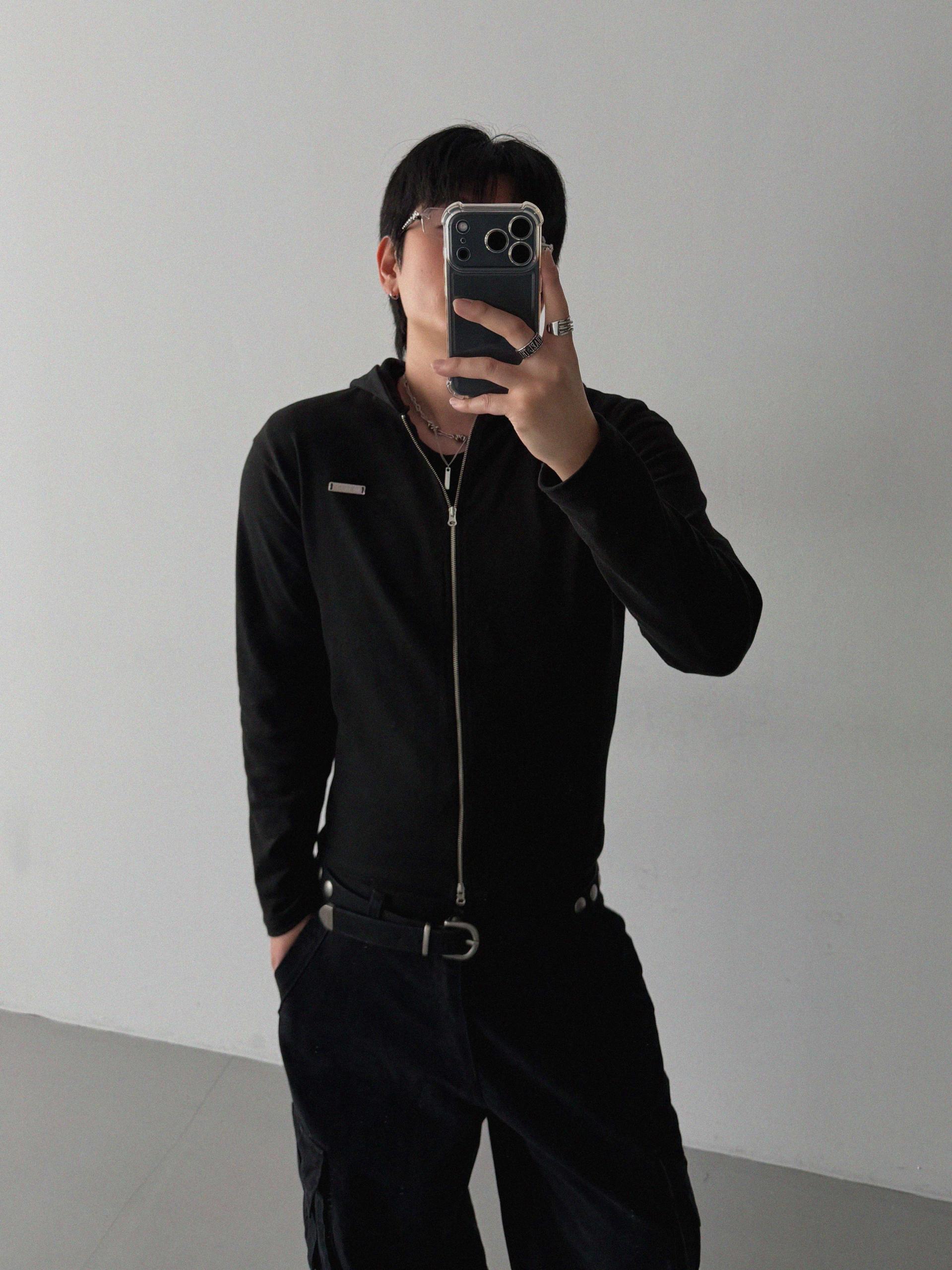 Aether pendant slim hood zip-up
