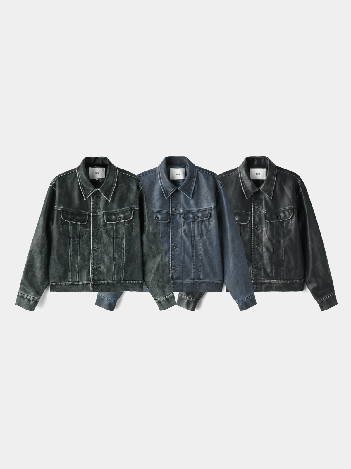Rex leather trucker crop jacket