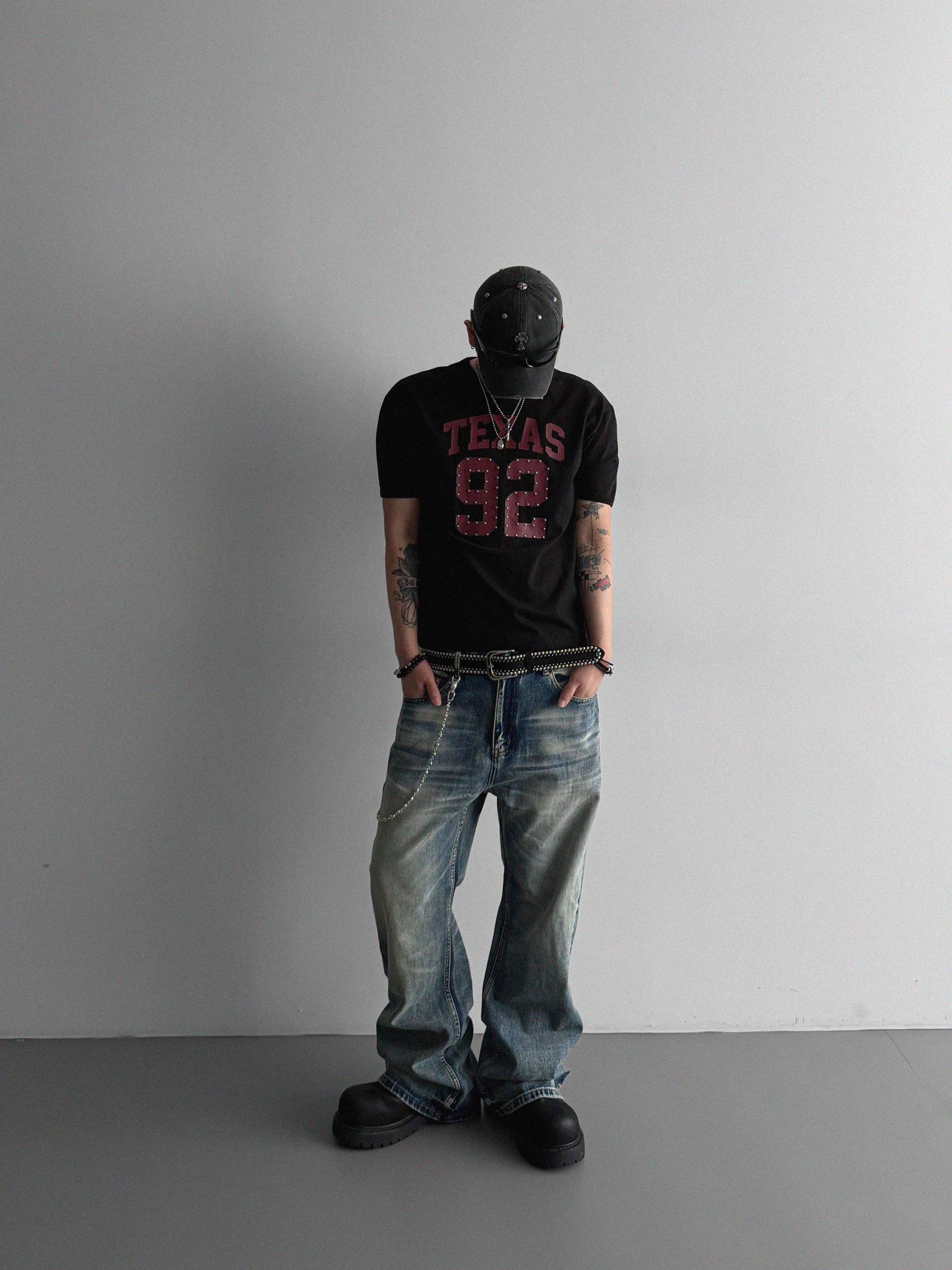 Mobe sand flare denim pants