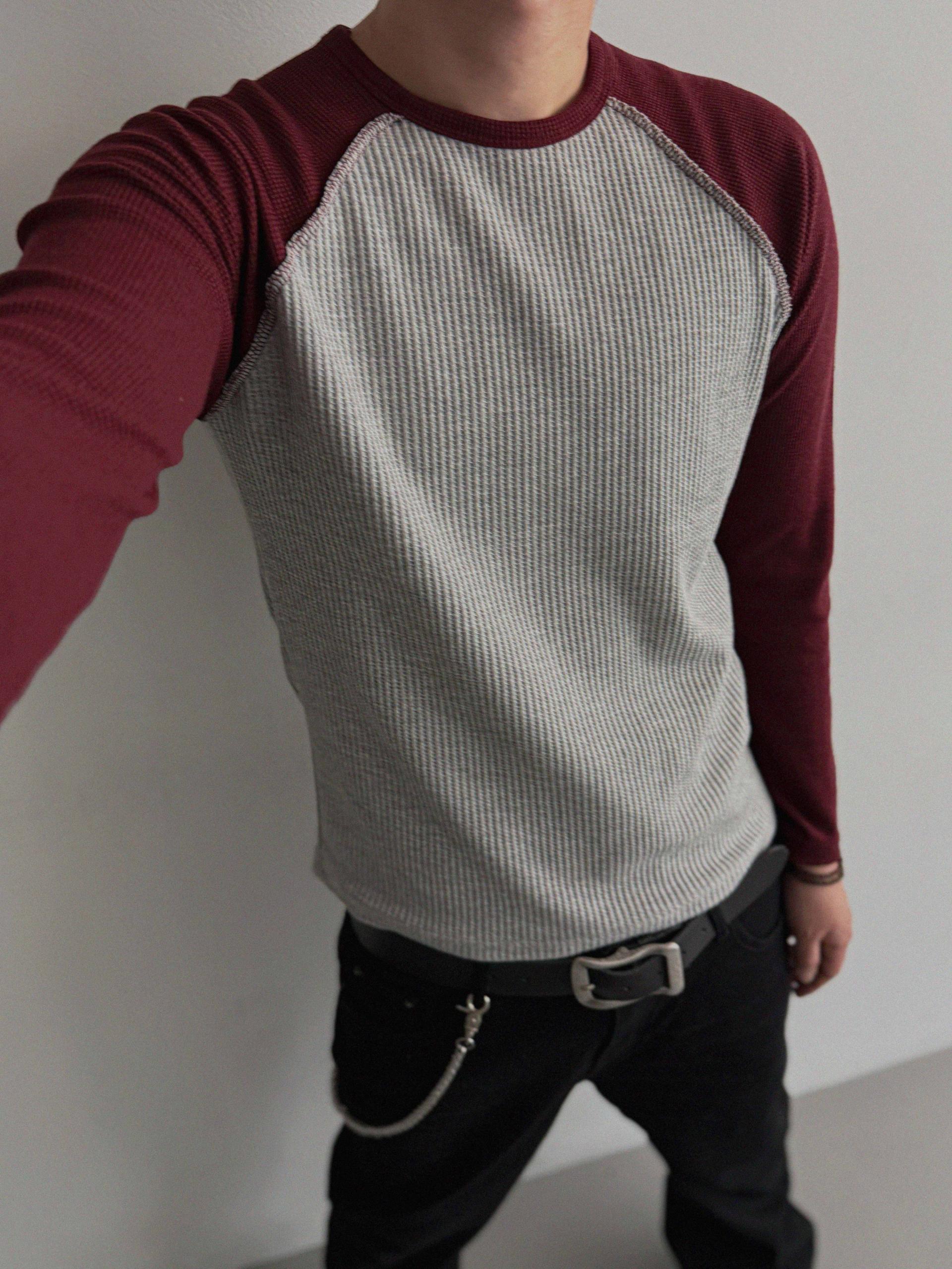 Tukhines waffle slim raglan t