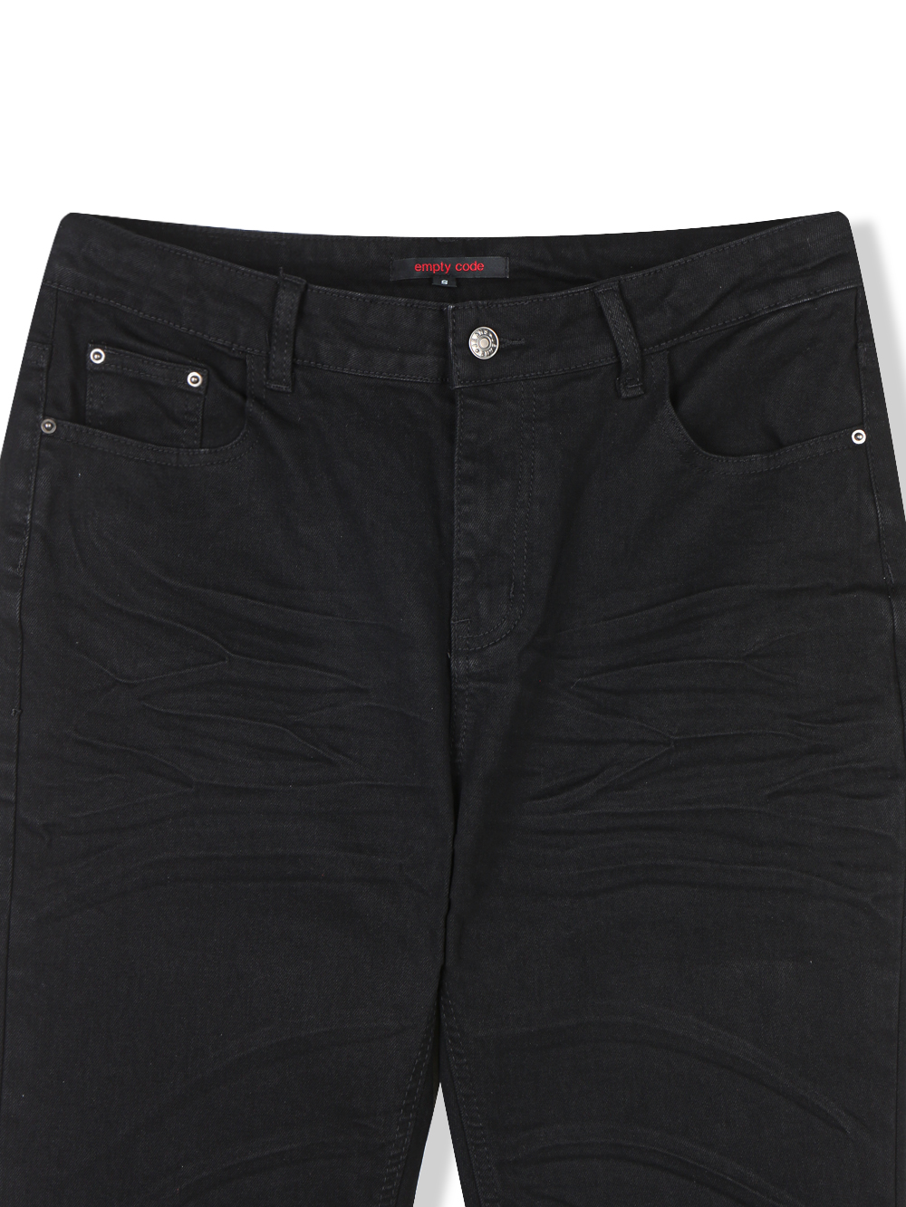 Dark embo sagging flare black jeans