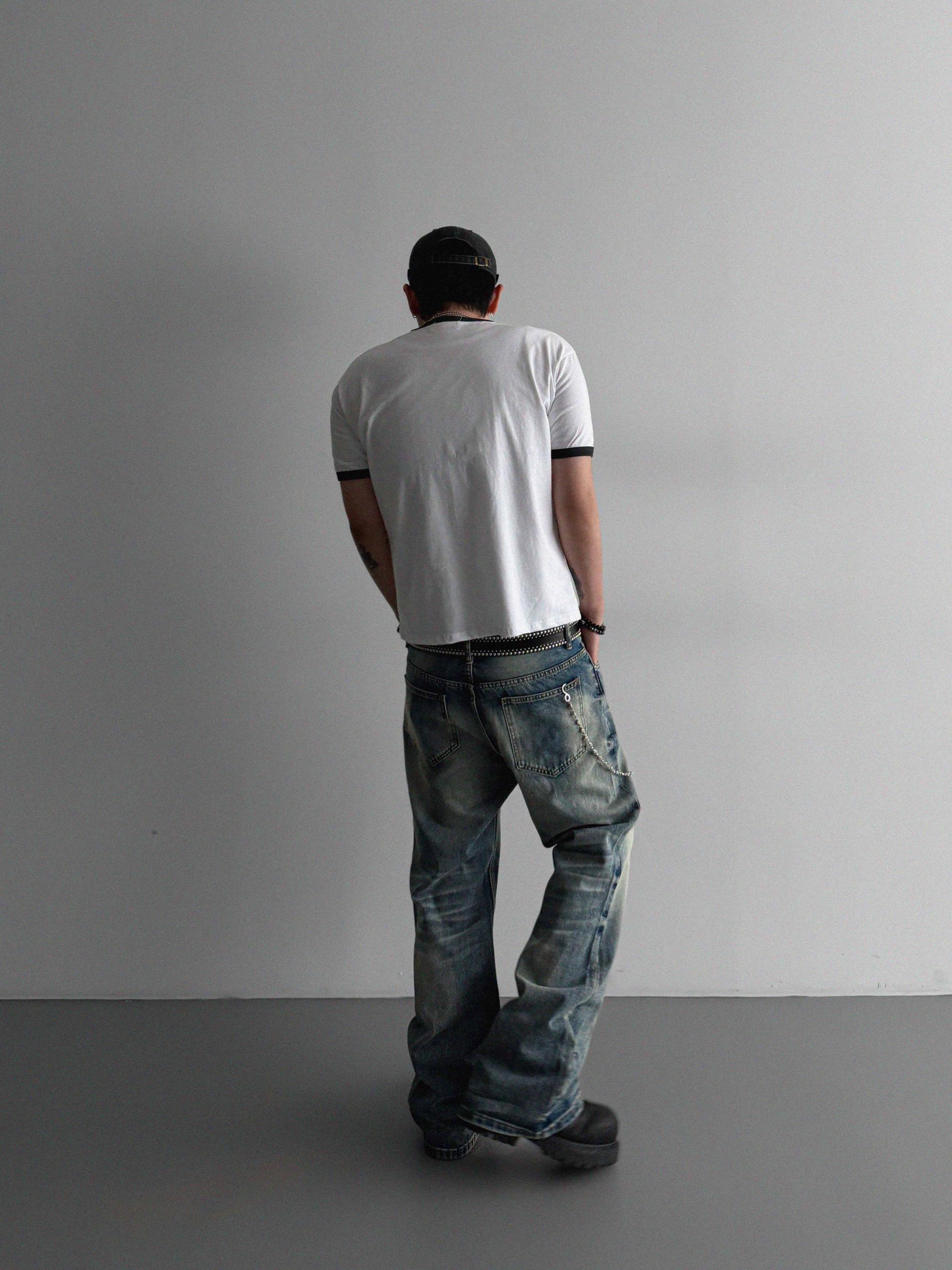 Mobe sand flare denim pants