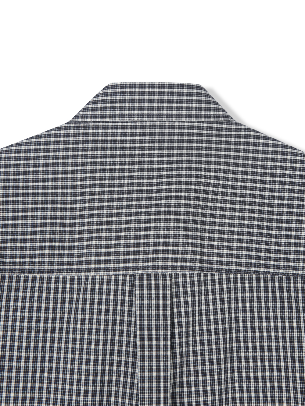Grid check crop half shirt