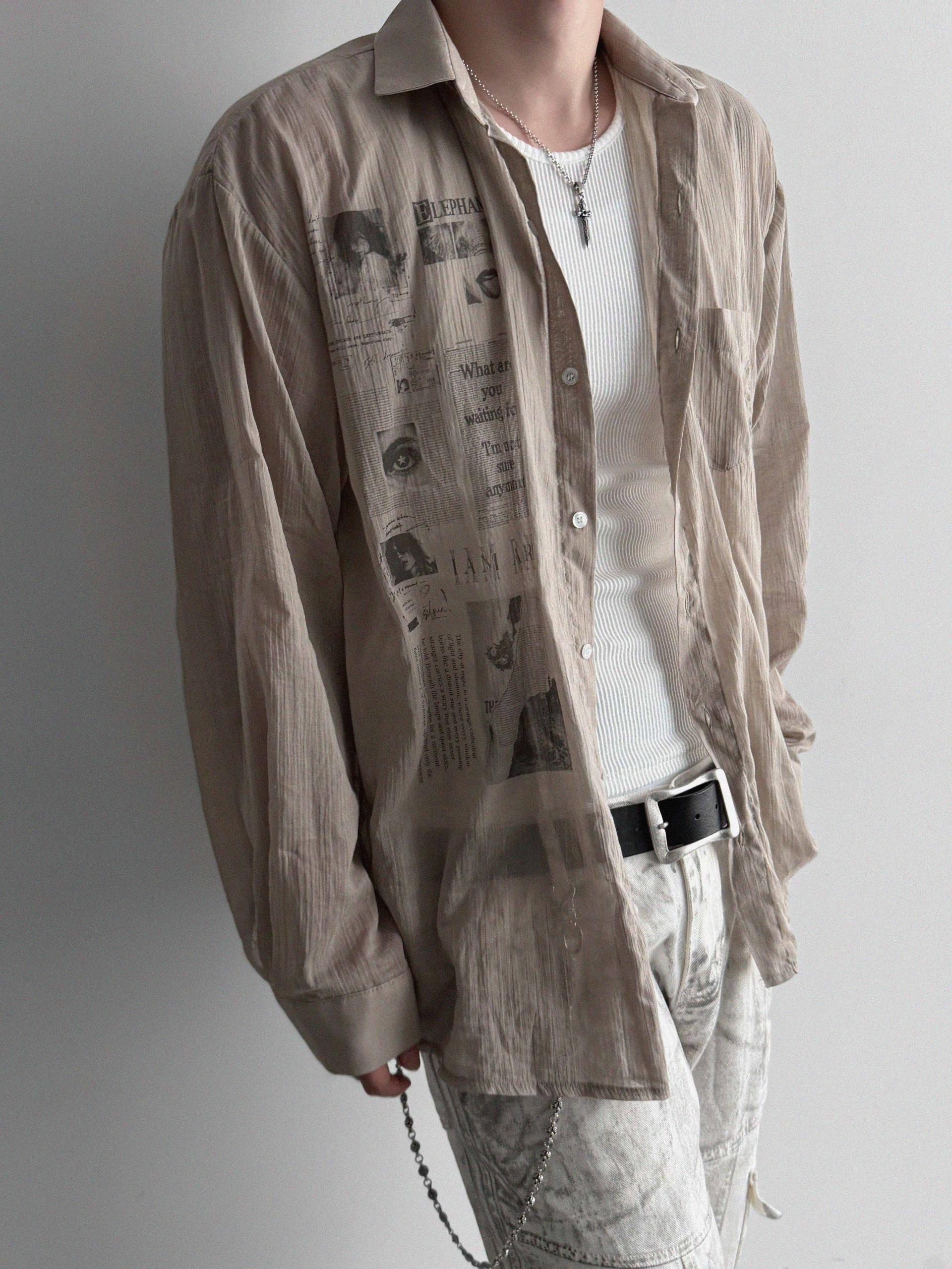 Art digital see-through shirt
