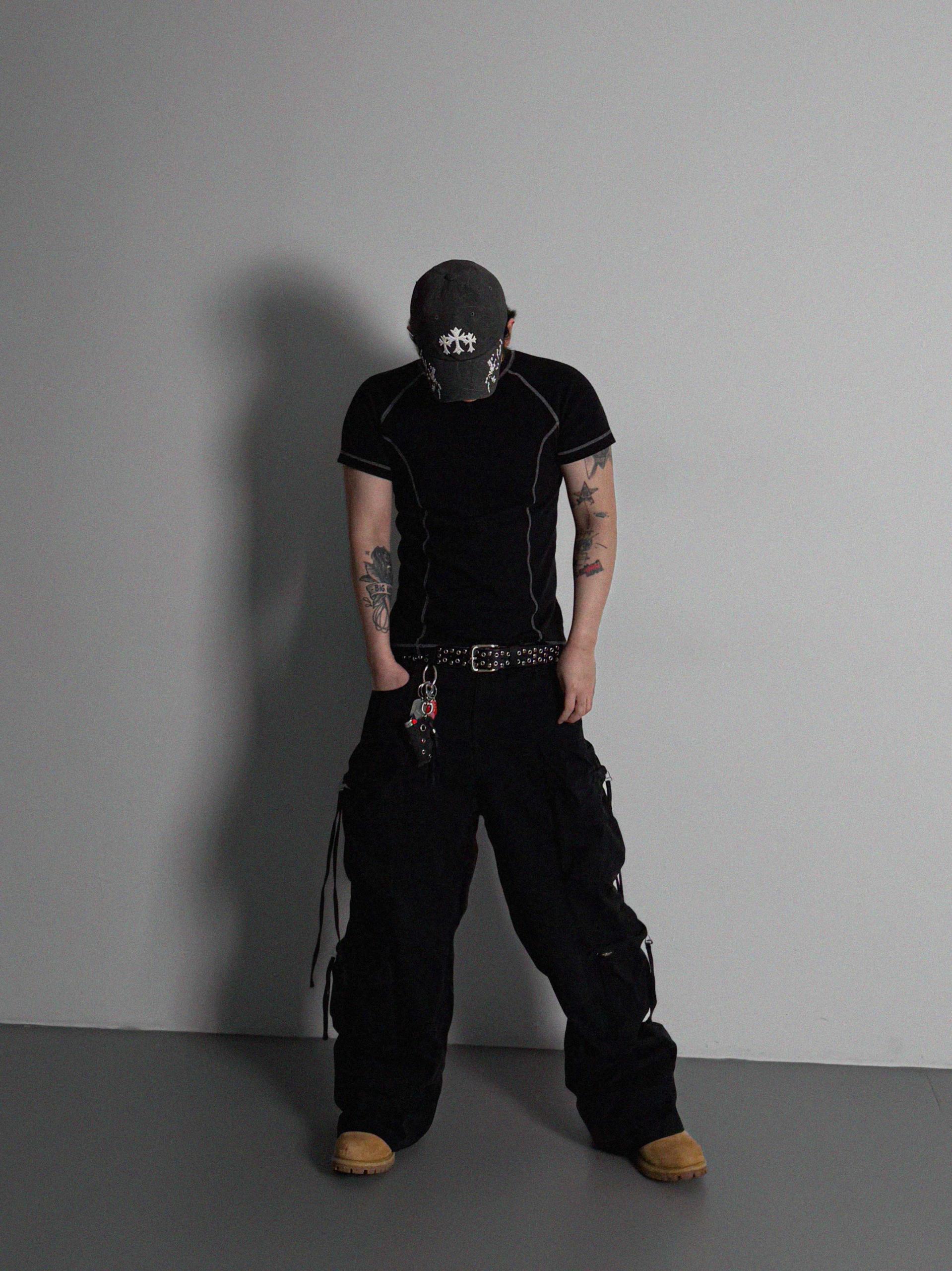 Slim stitch muscle half t