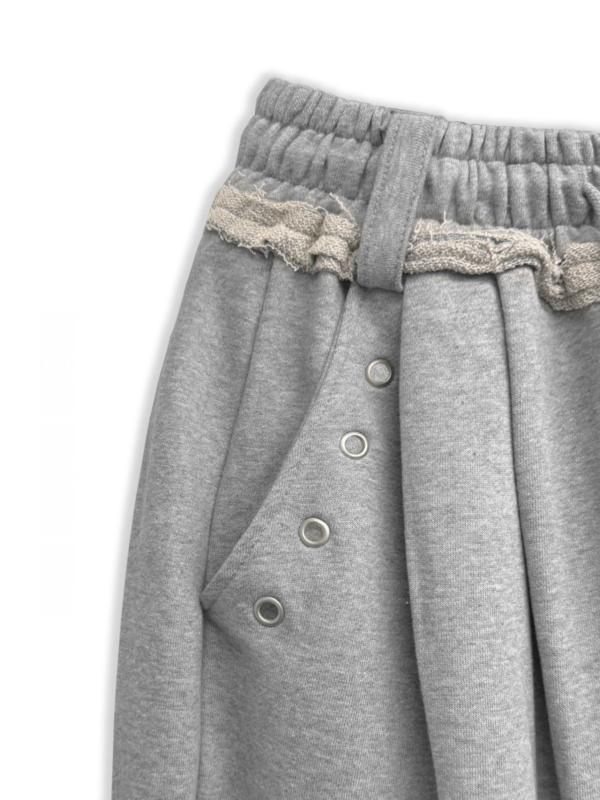 Color blocked eyelet wide sweat pants