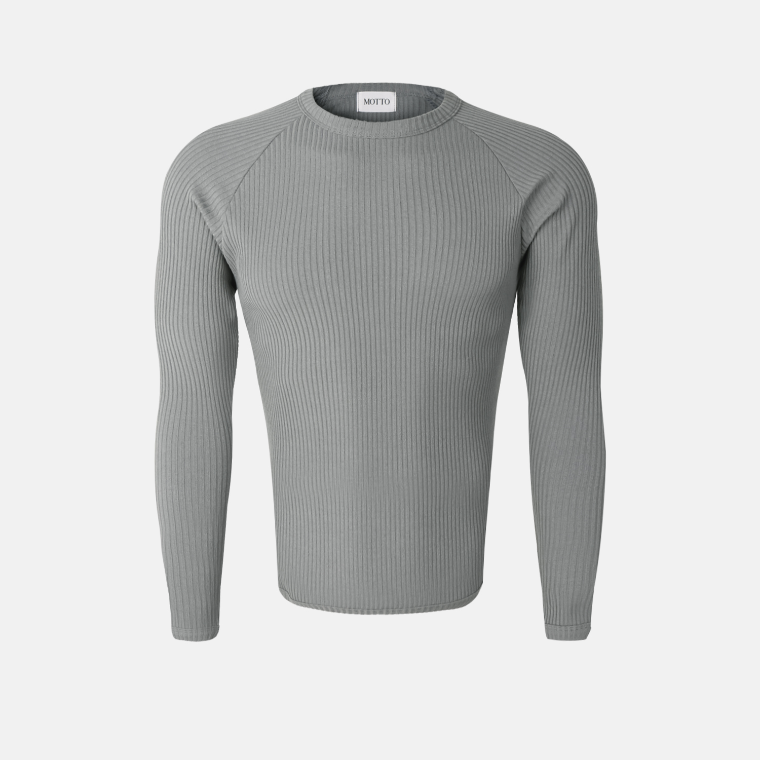 Solid ribbed raglan muscle t