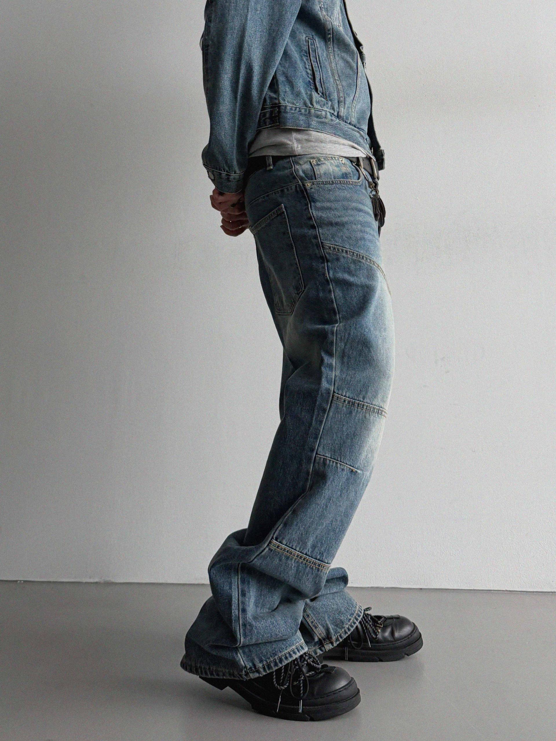 Mabel panel biker flare denim pants