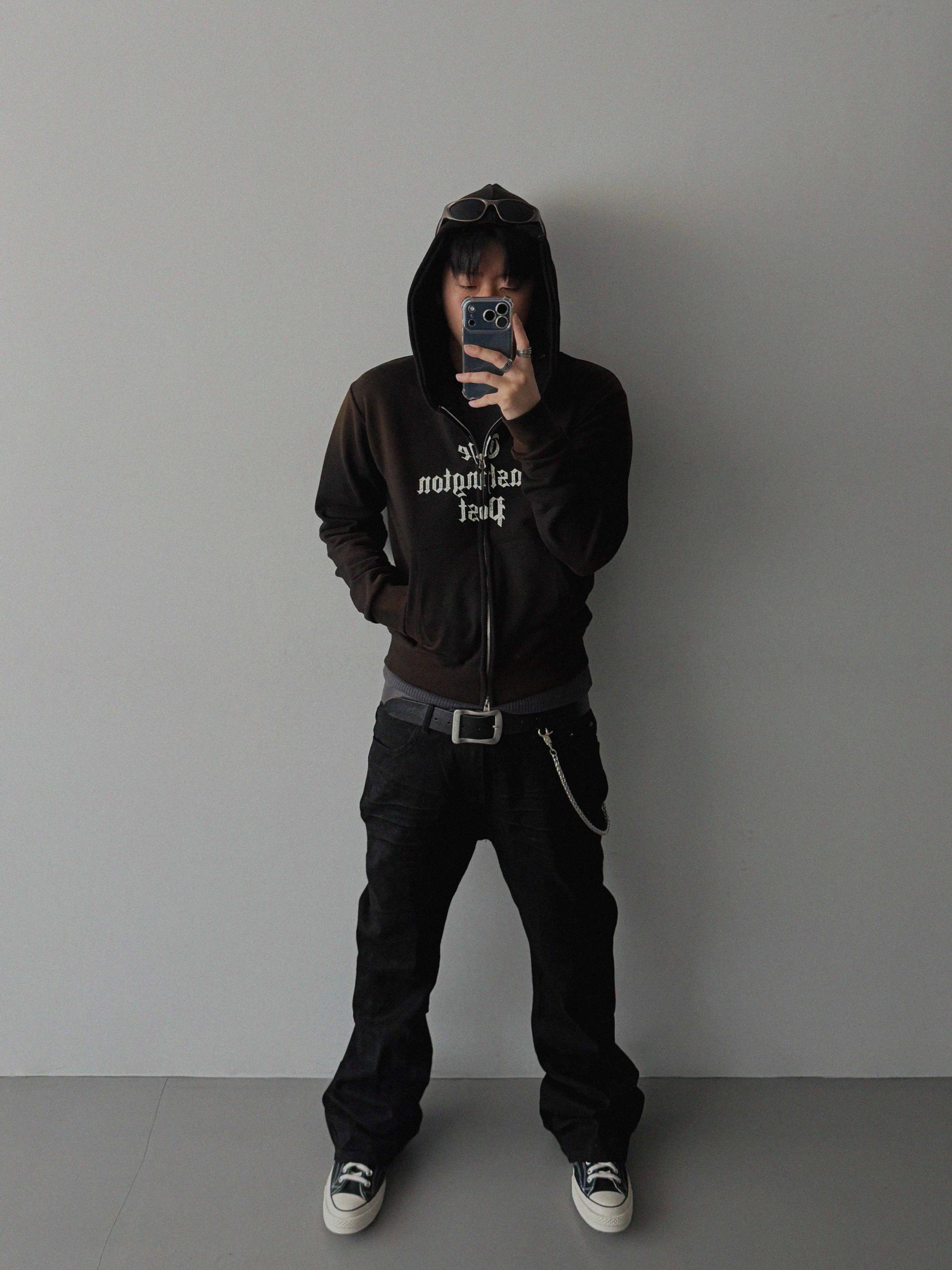 Washington crop hoodie zip-up